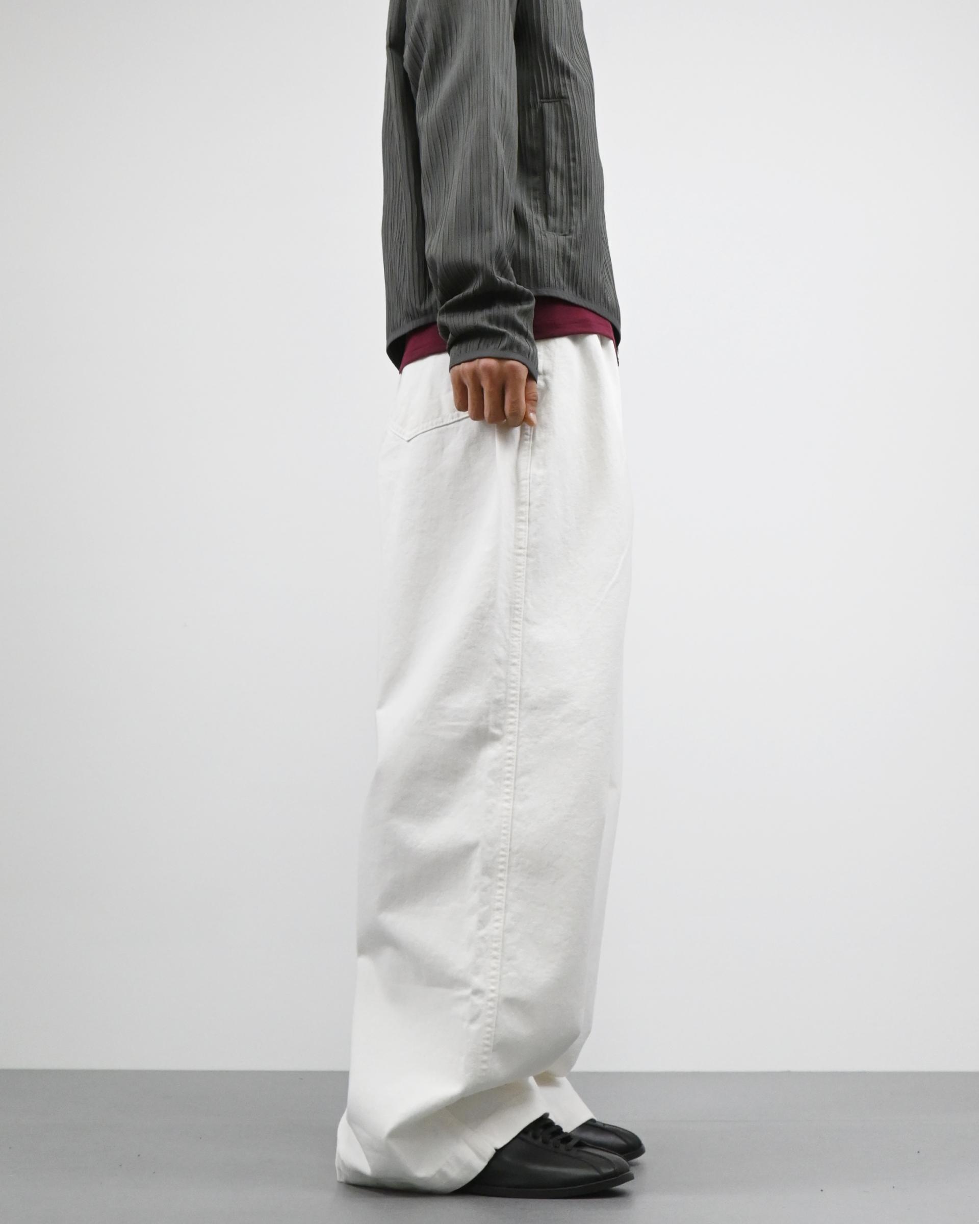 one tuck banding cotton pants