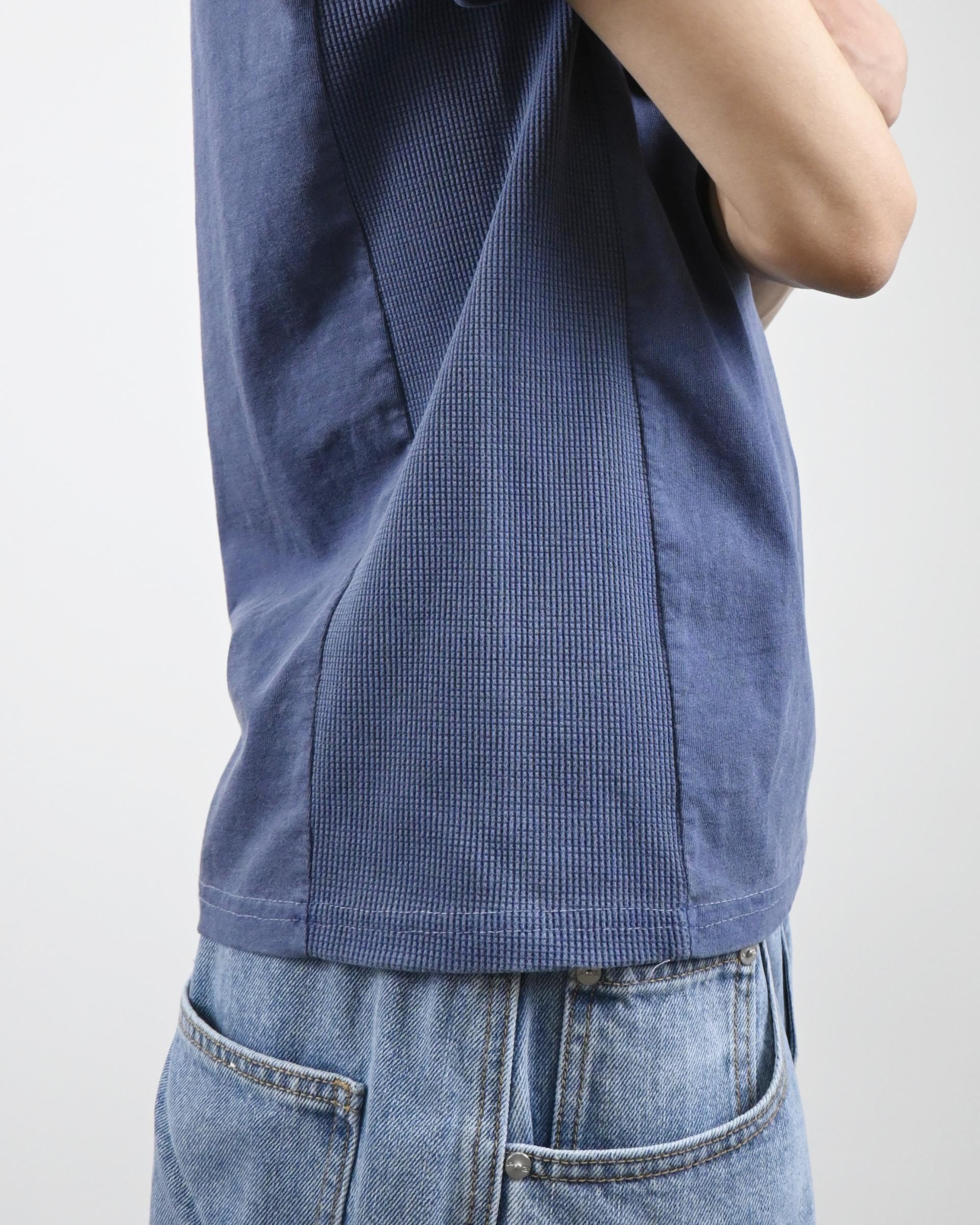 waffle panel pigment half t-shirt