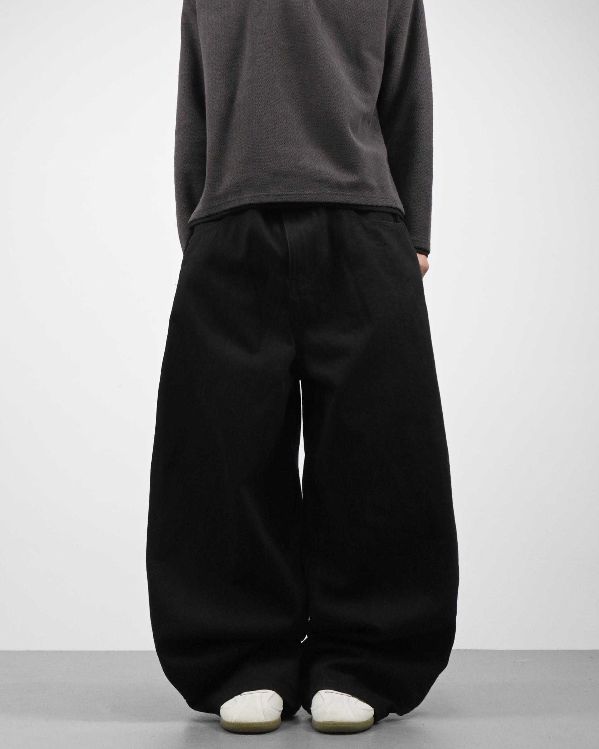 banding balloon denim pants