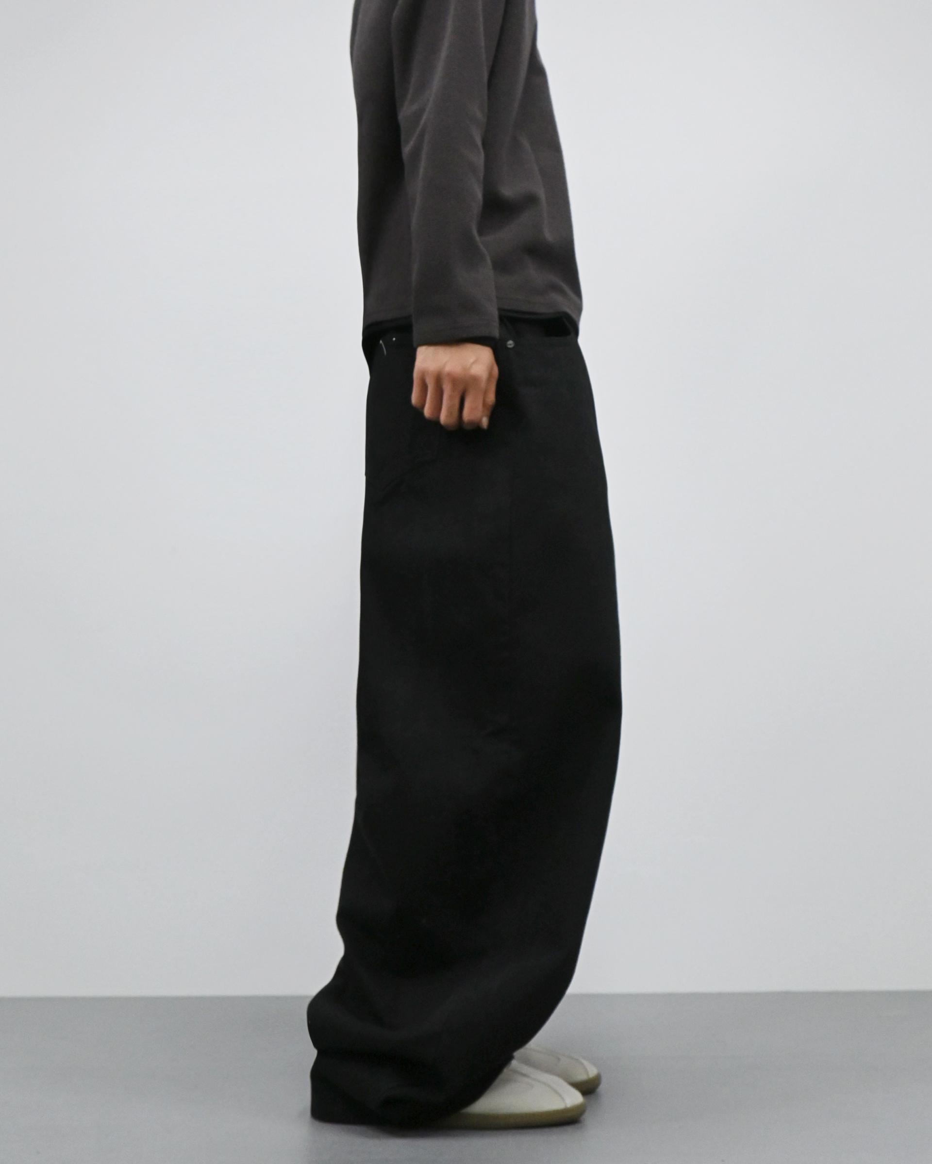 banding balloon denim pants