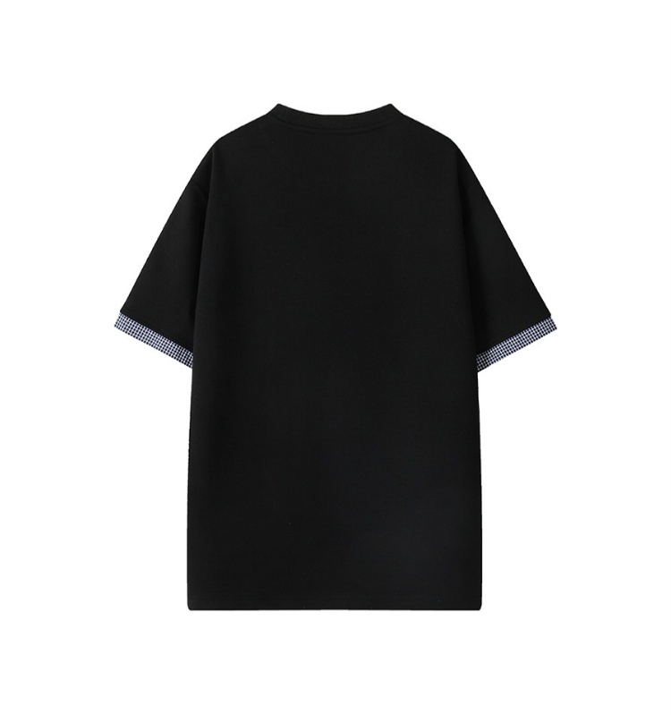check roll-up half t-shirt