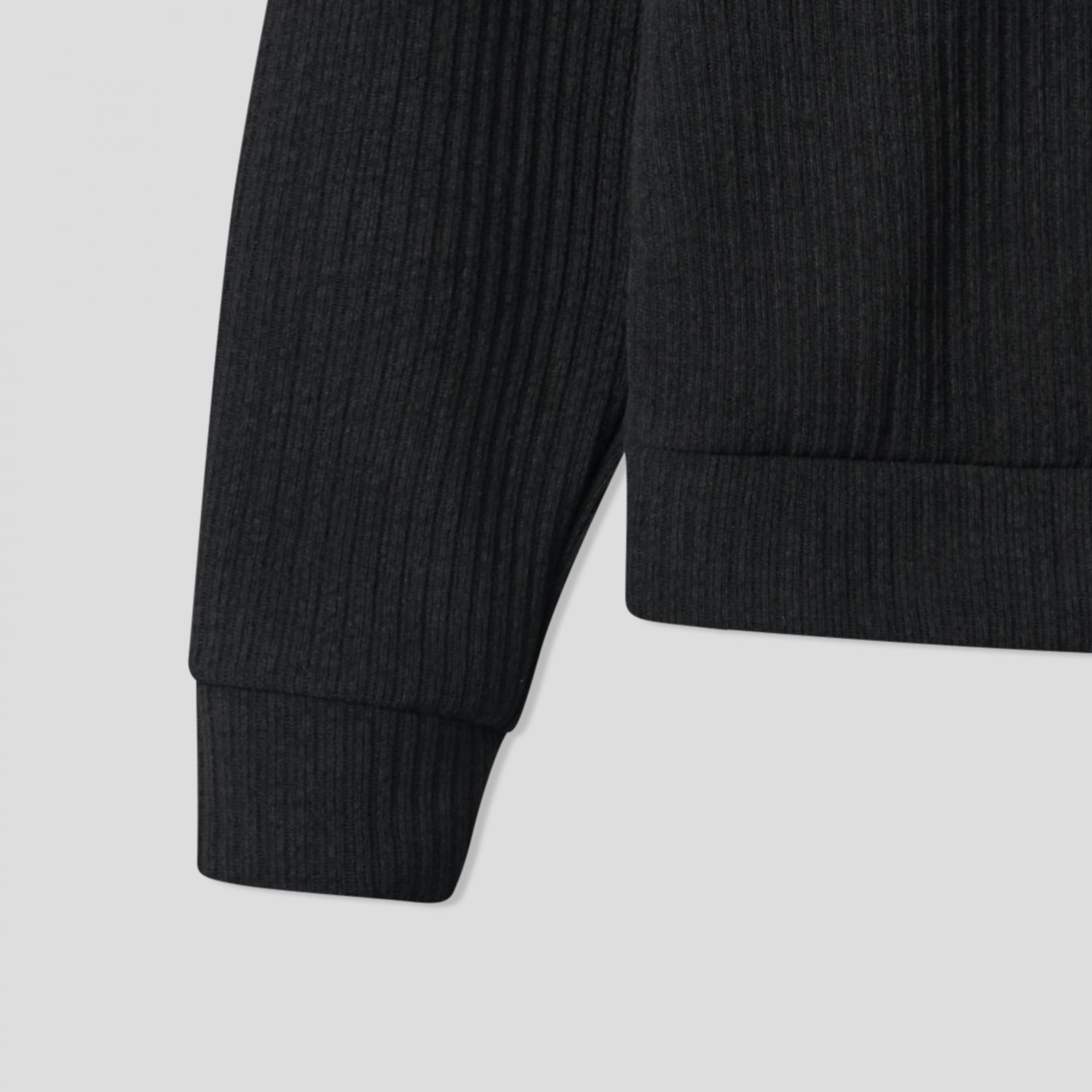 leather contrast knit jacket