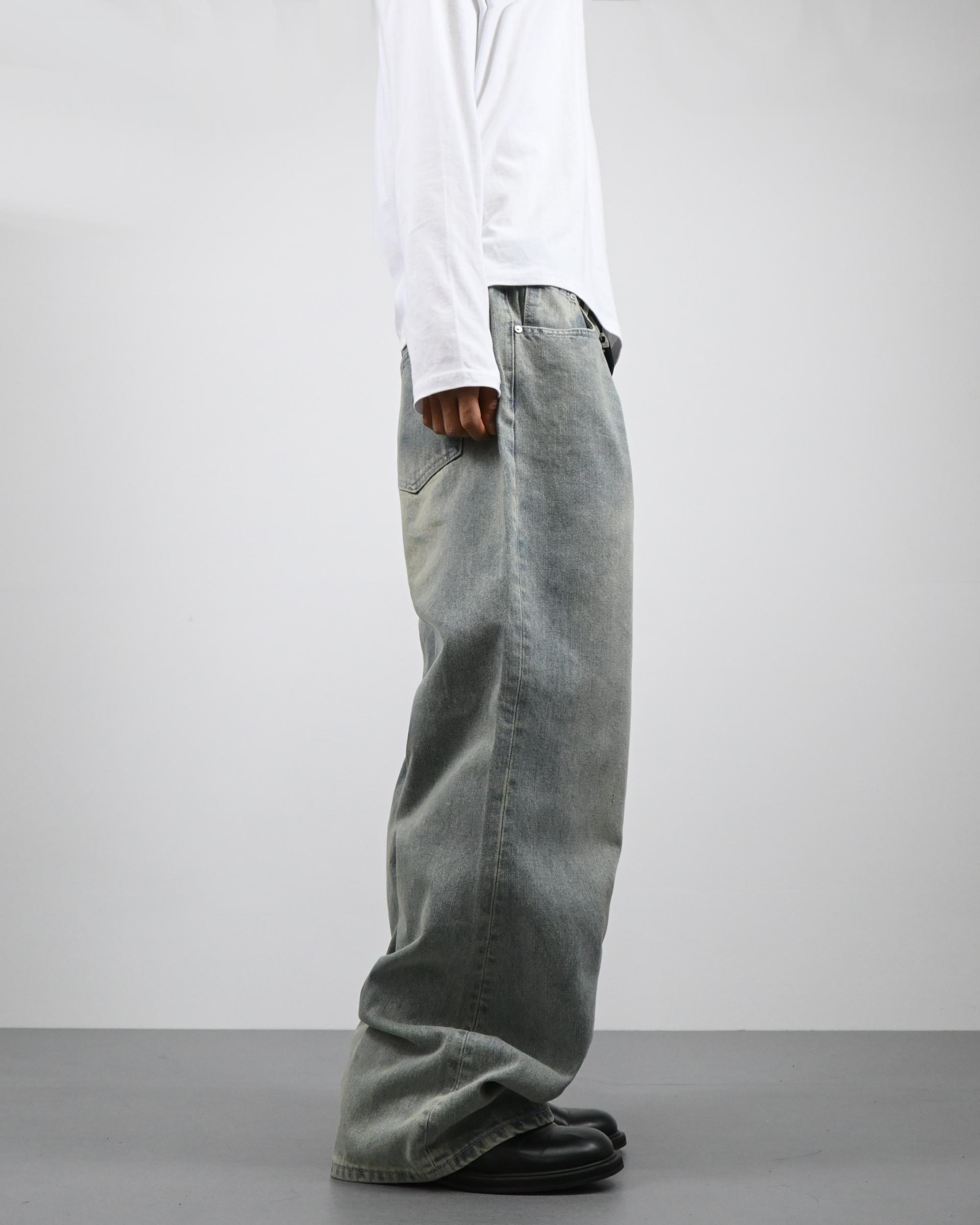 dart curved denim pants (light blue)