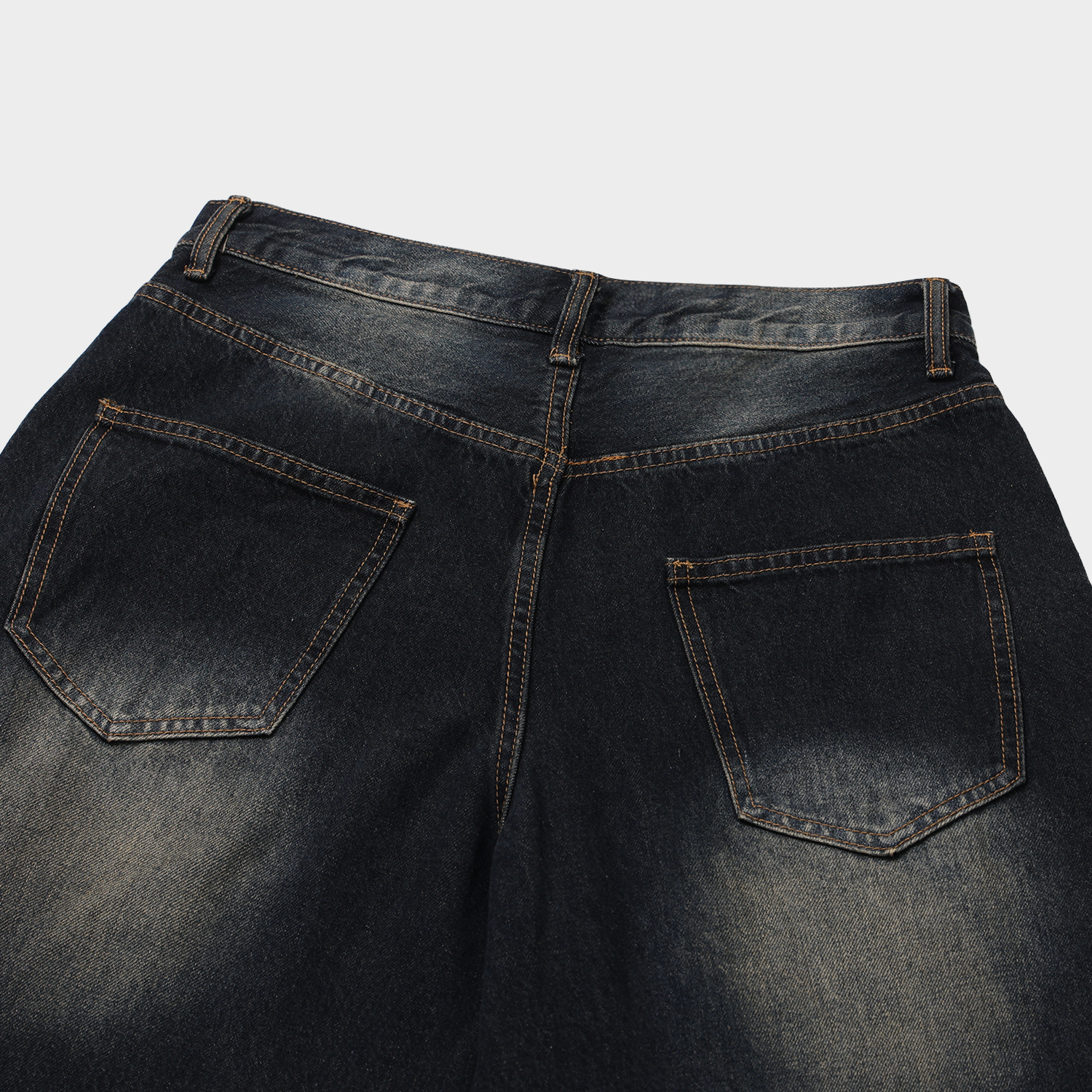 oil vintage curved denim pants