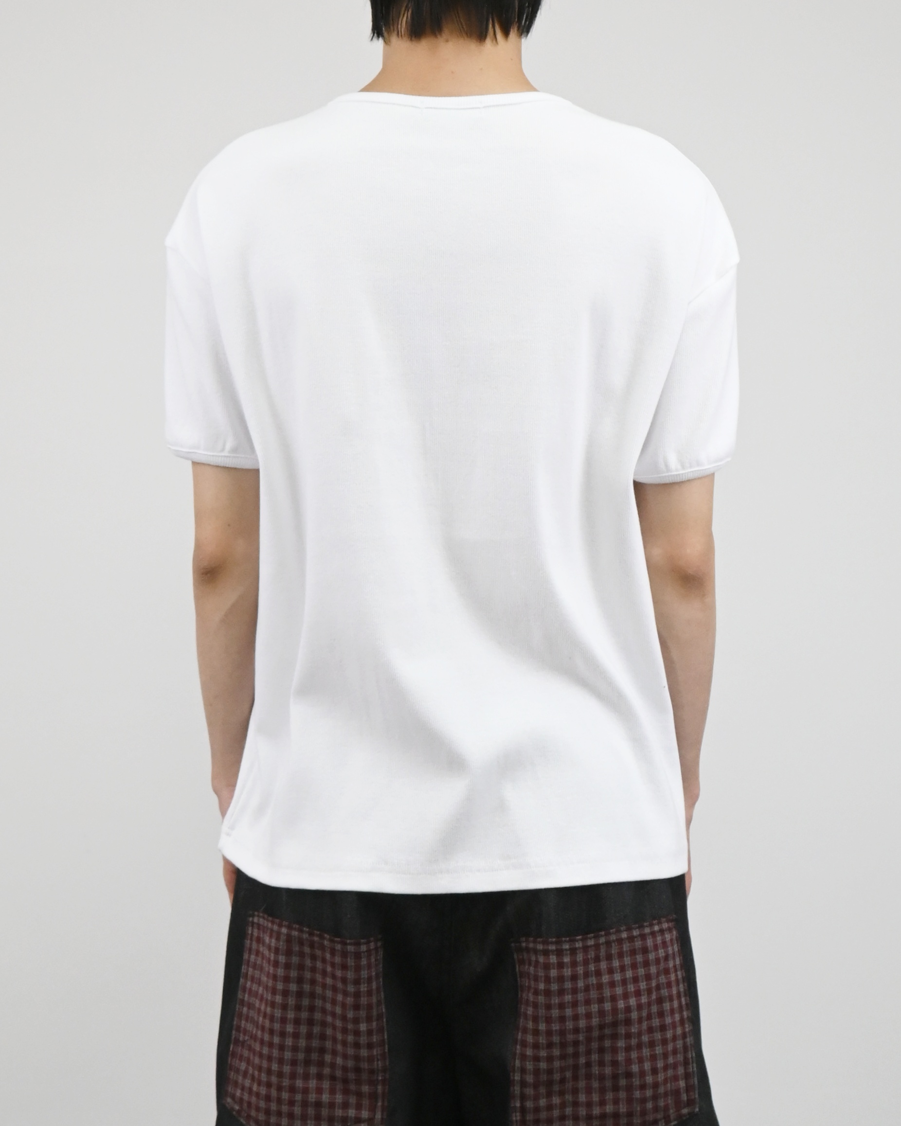 offset henley neck ringer half t-shirt
