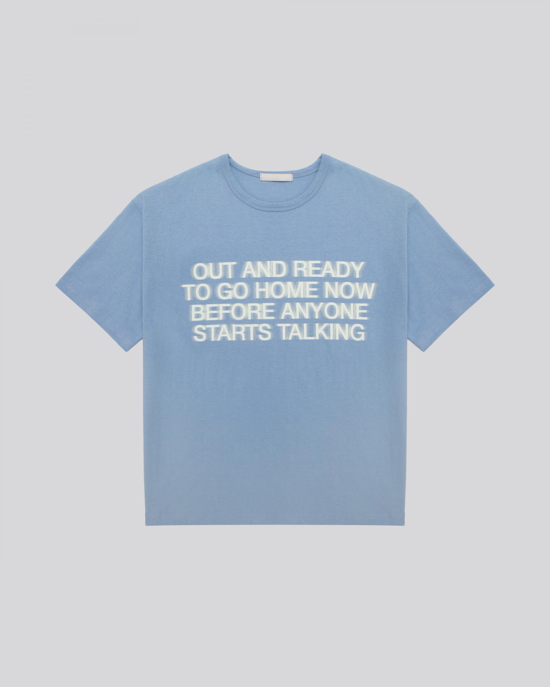 blur lettering half t-shirt