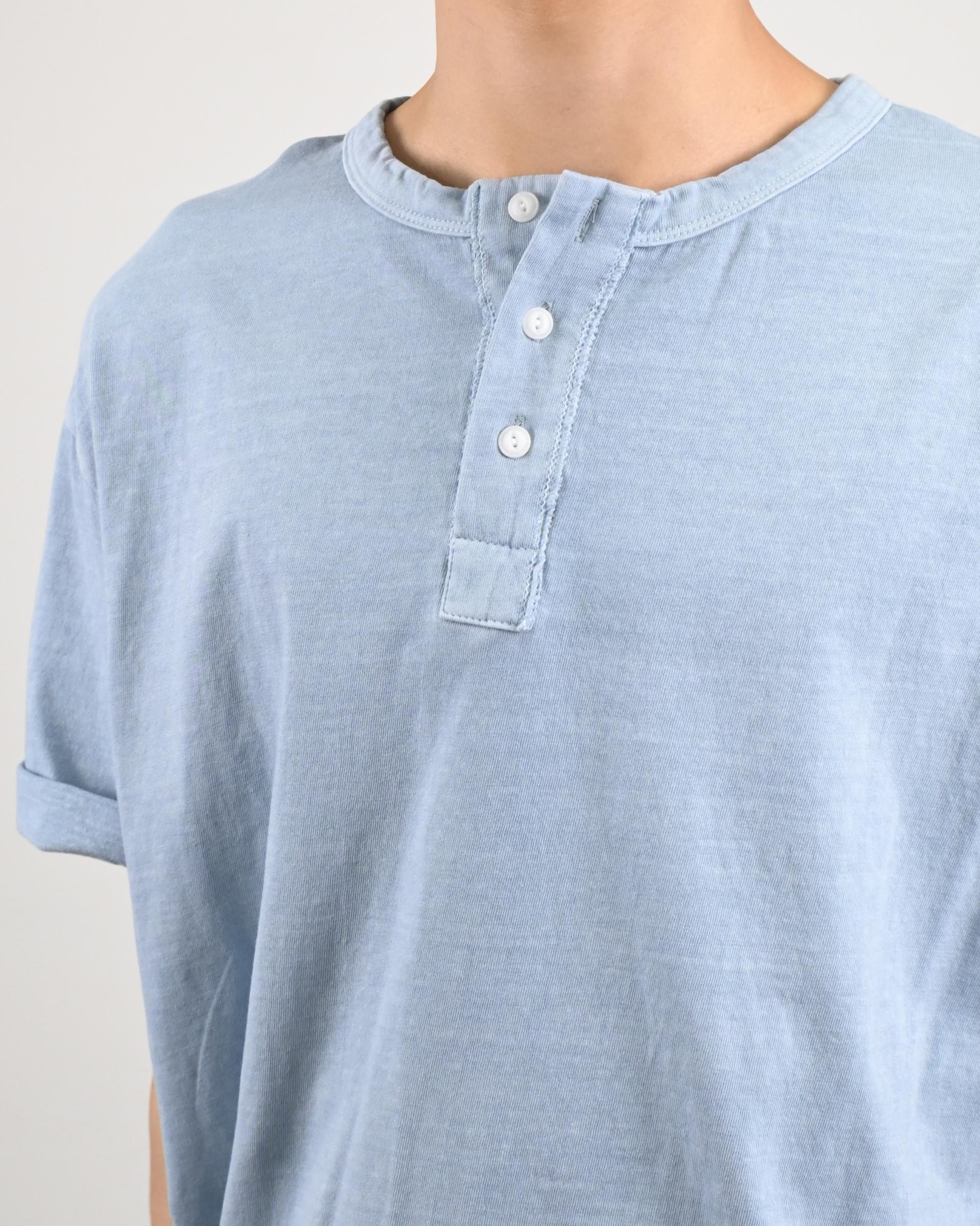 dying henley neck half t-shirt