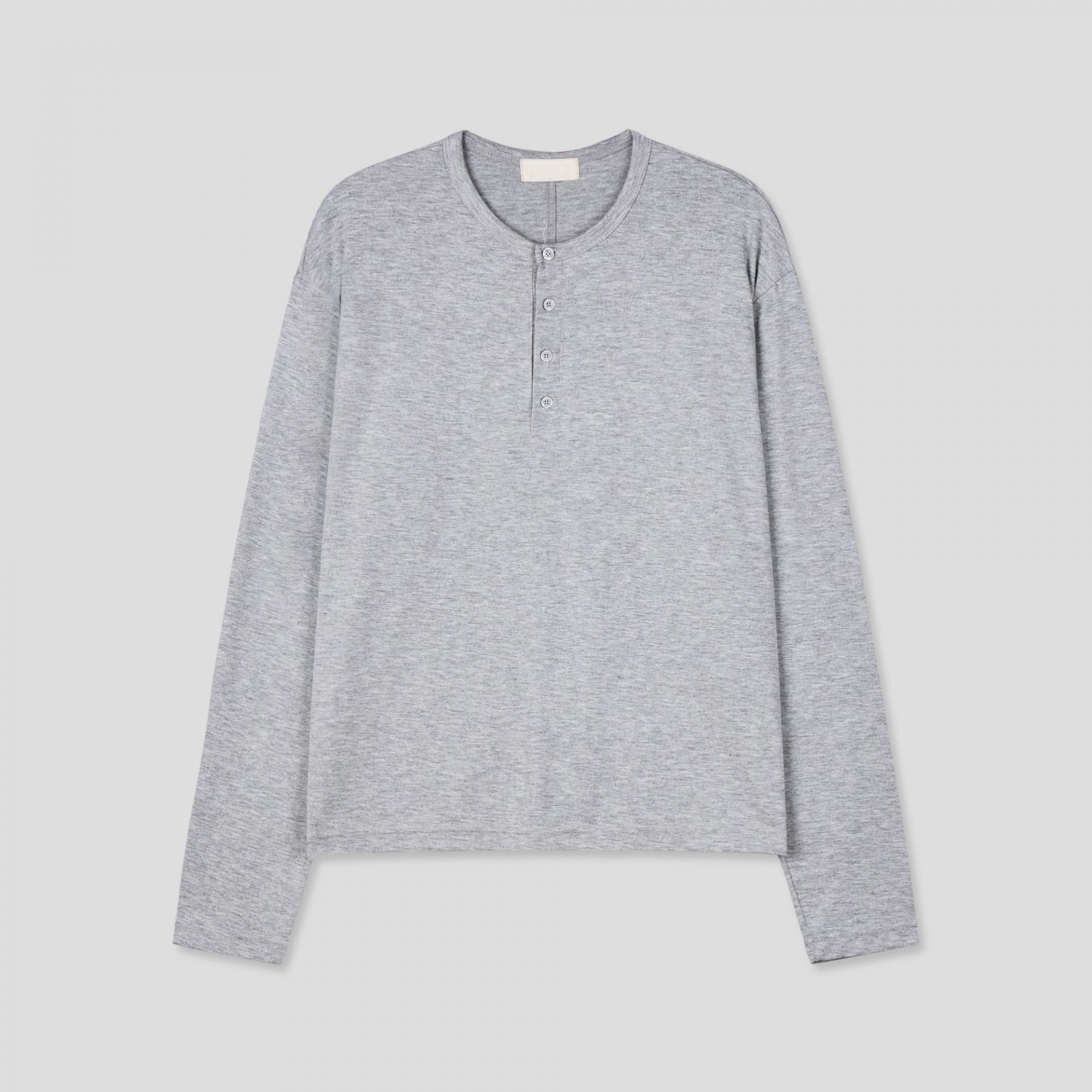 back slit henley neck t-shirts