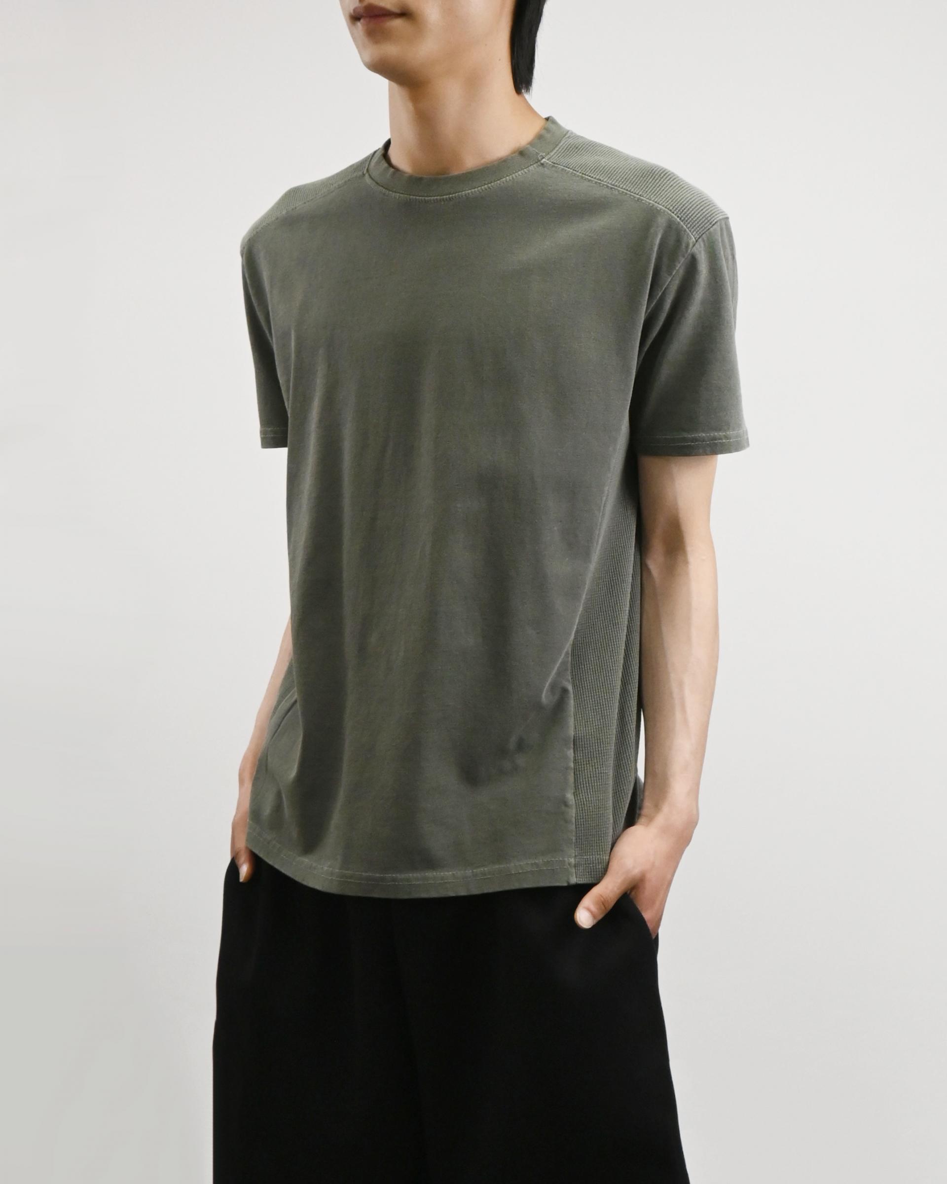waffle panel pigment half t-shirt