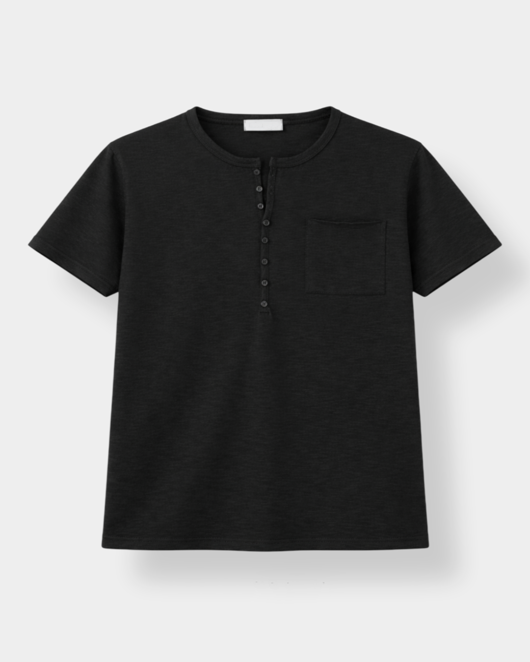 slub henley neck half t-shirt