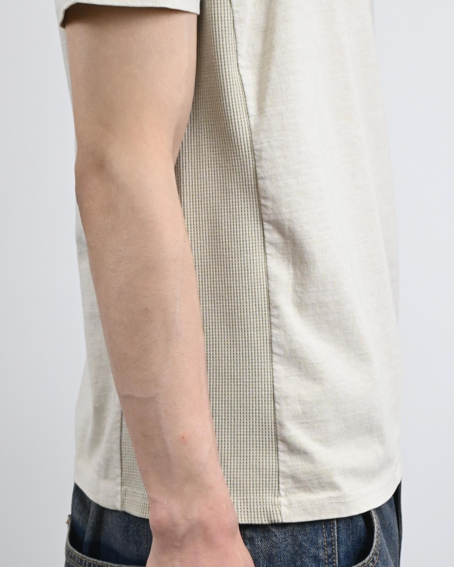 waffle panel pigment half t-shirt