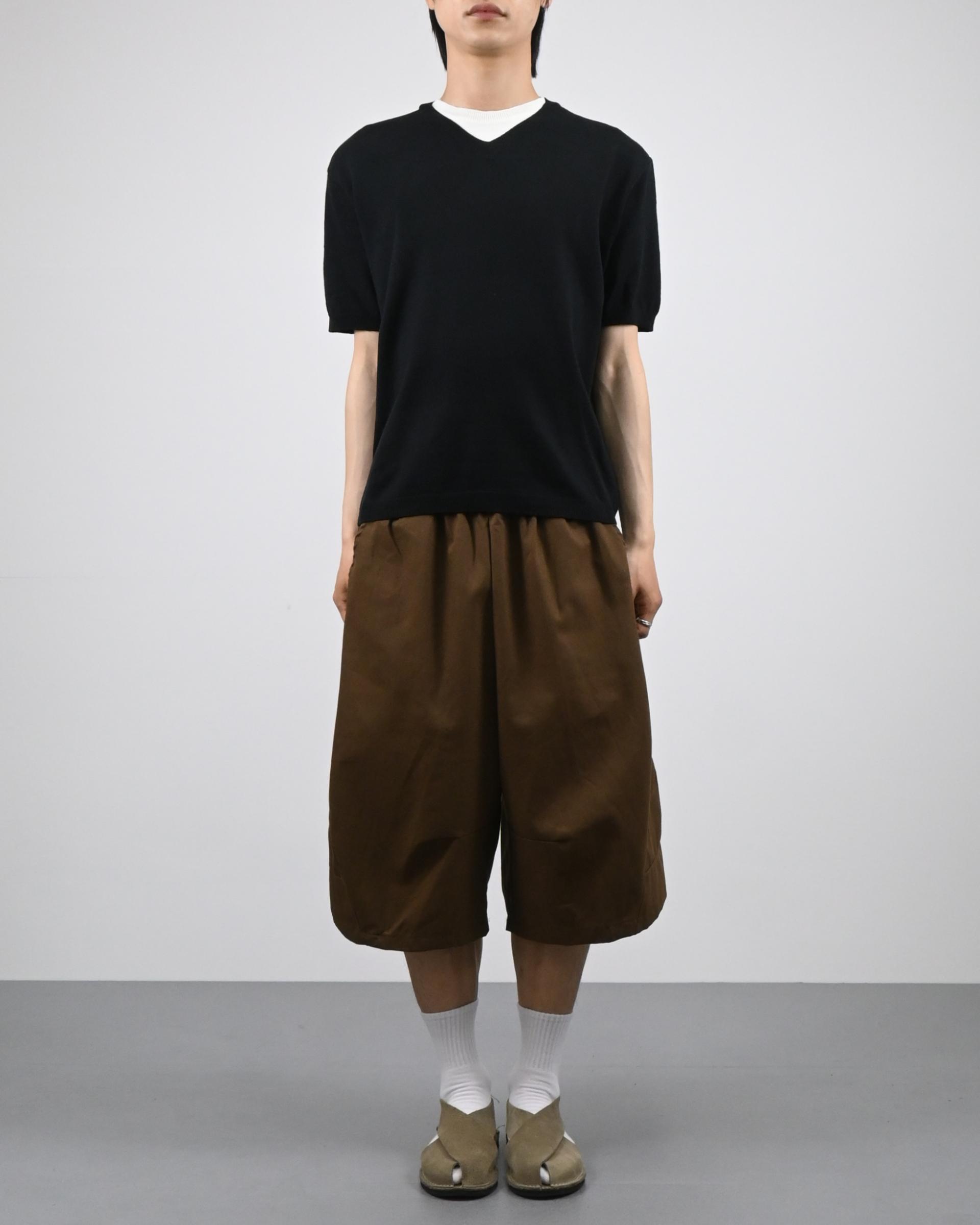 v-neck layered half knit