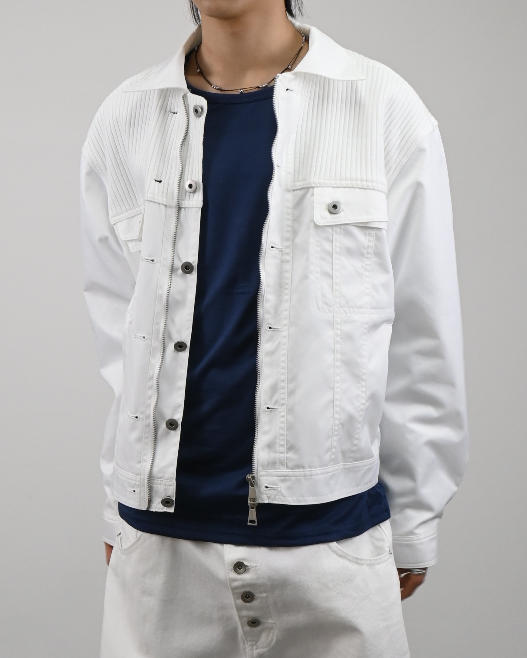 mix trucker crop jacket
