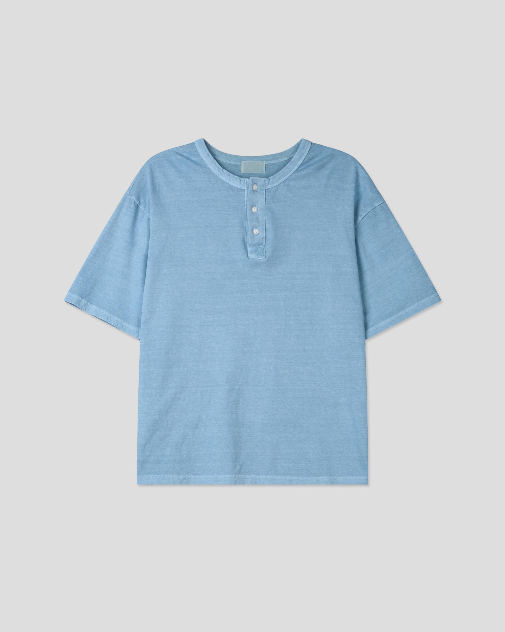 dying henley neck half t-shirt