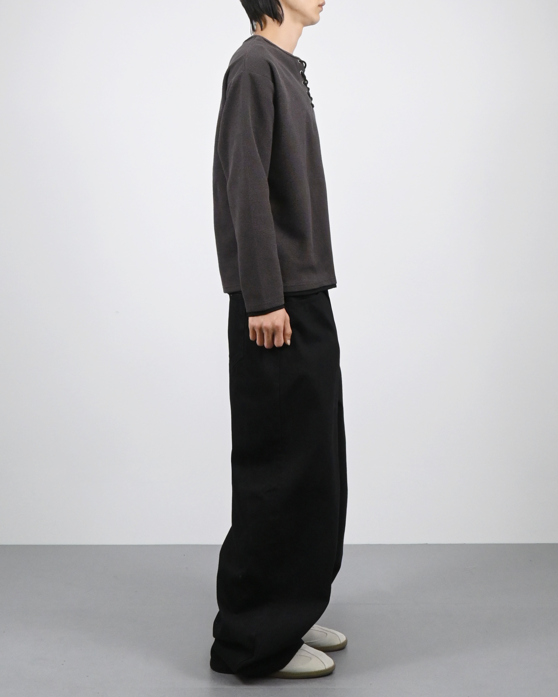 banding balloon denim pants