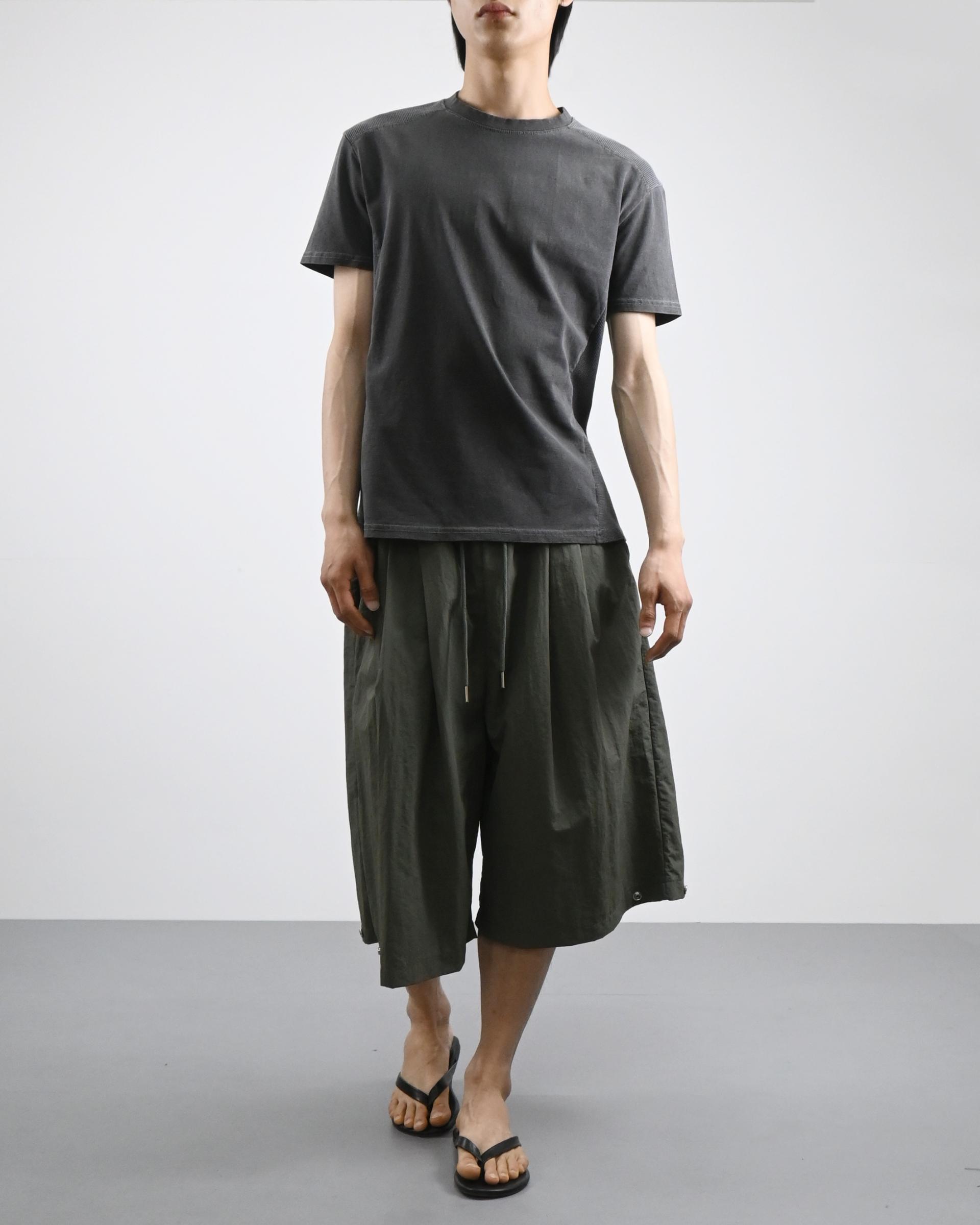 waffle panel pigment half t-shirt