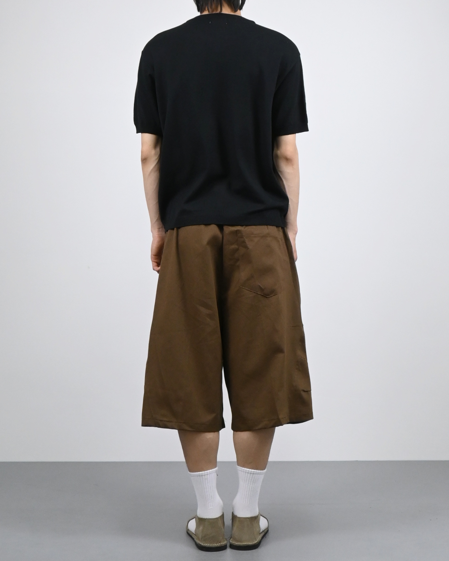 v-neck layered half knit