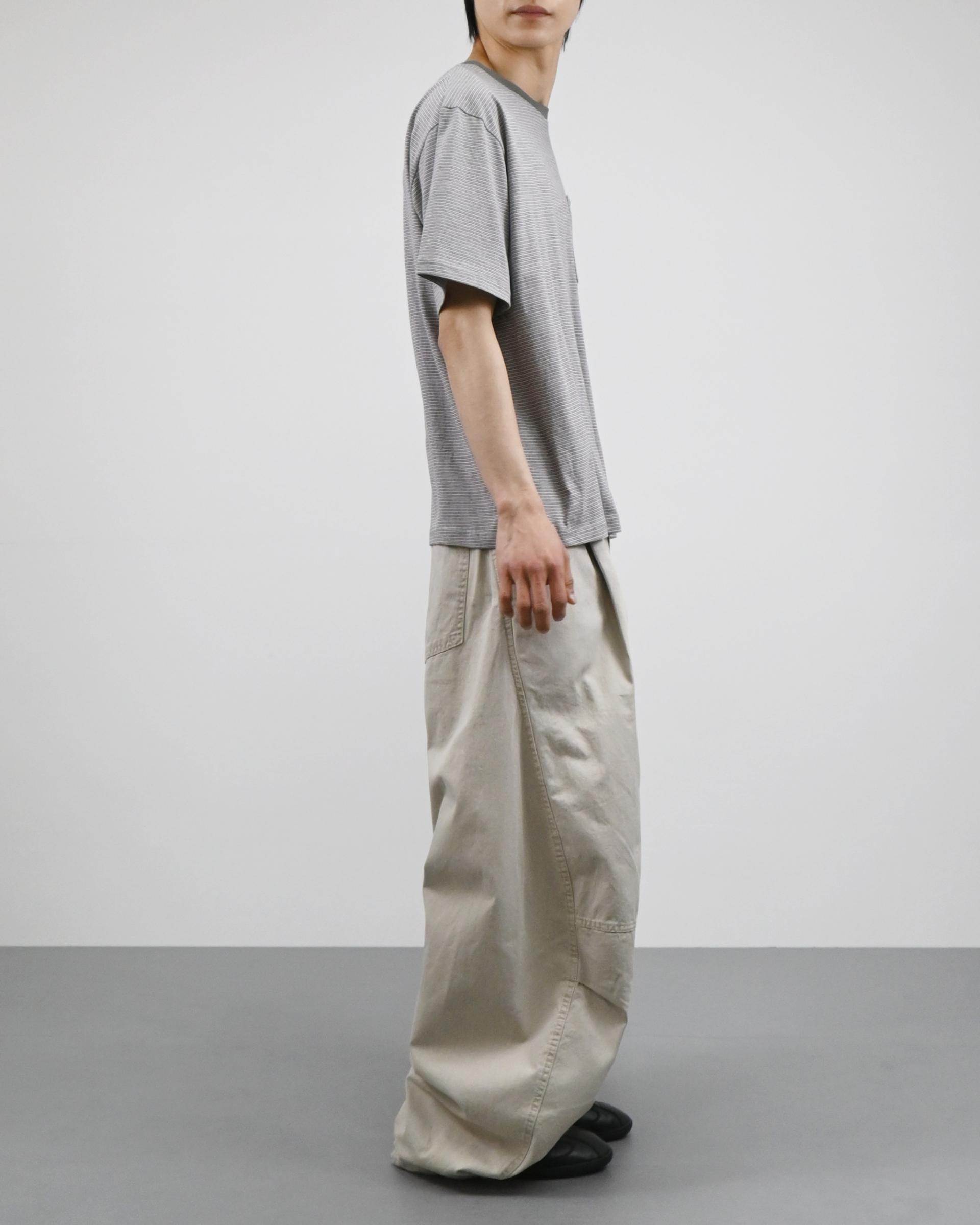 ringer stripe pocket half-t-shirt