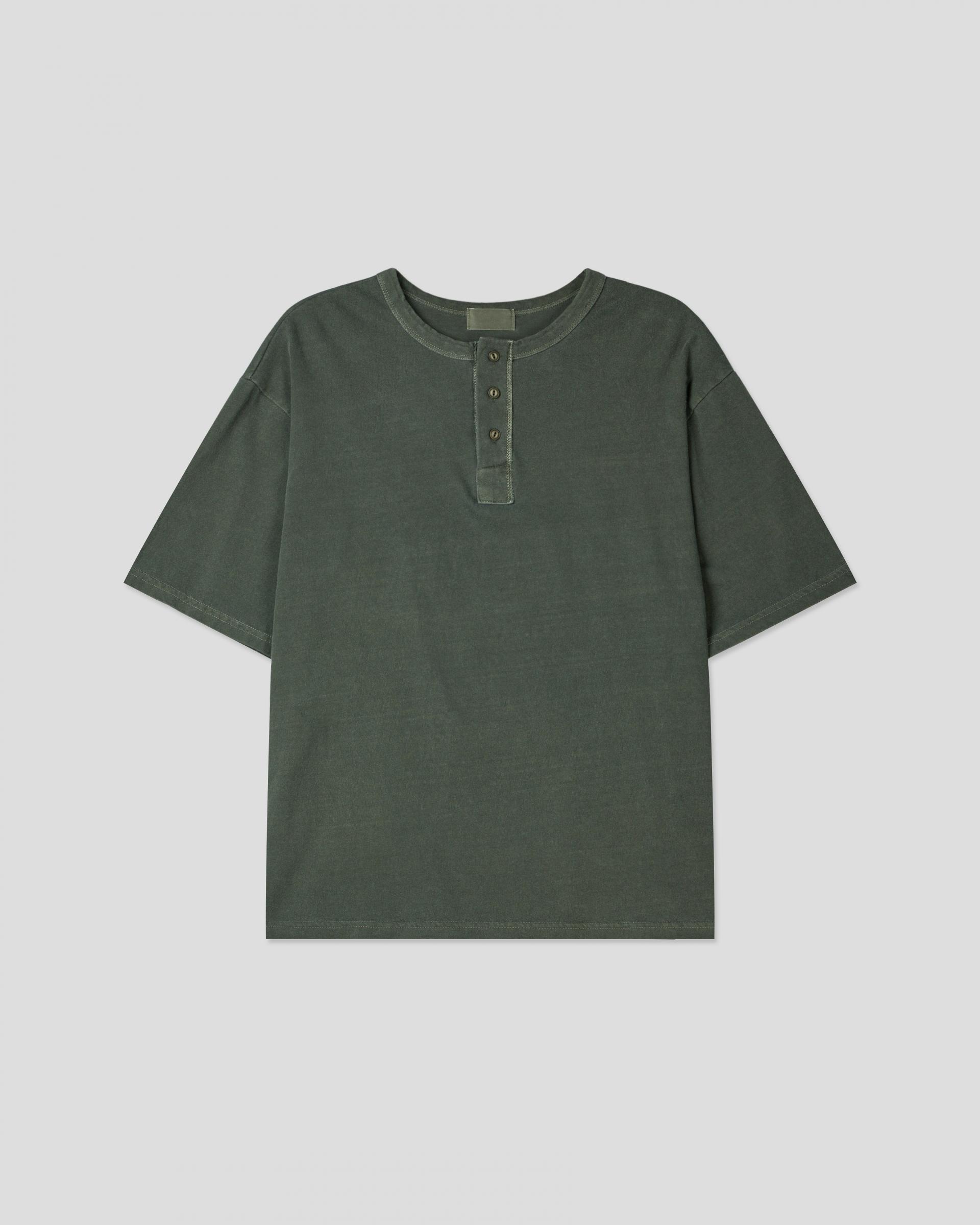 dying henley neck half t-shirt