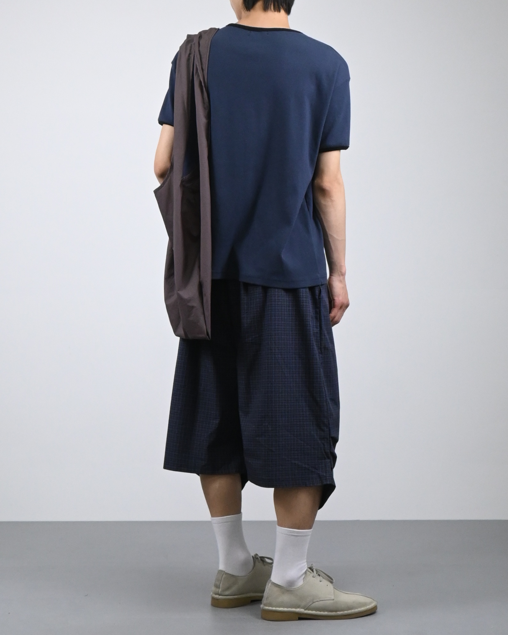 checkered bermuda cotton pants