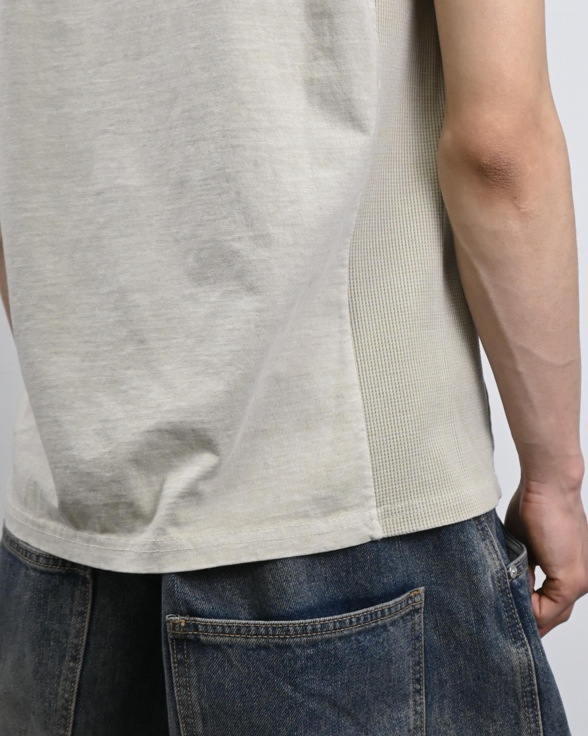 waffle panel pigment half t-shirt