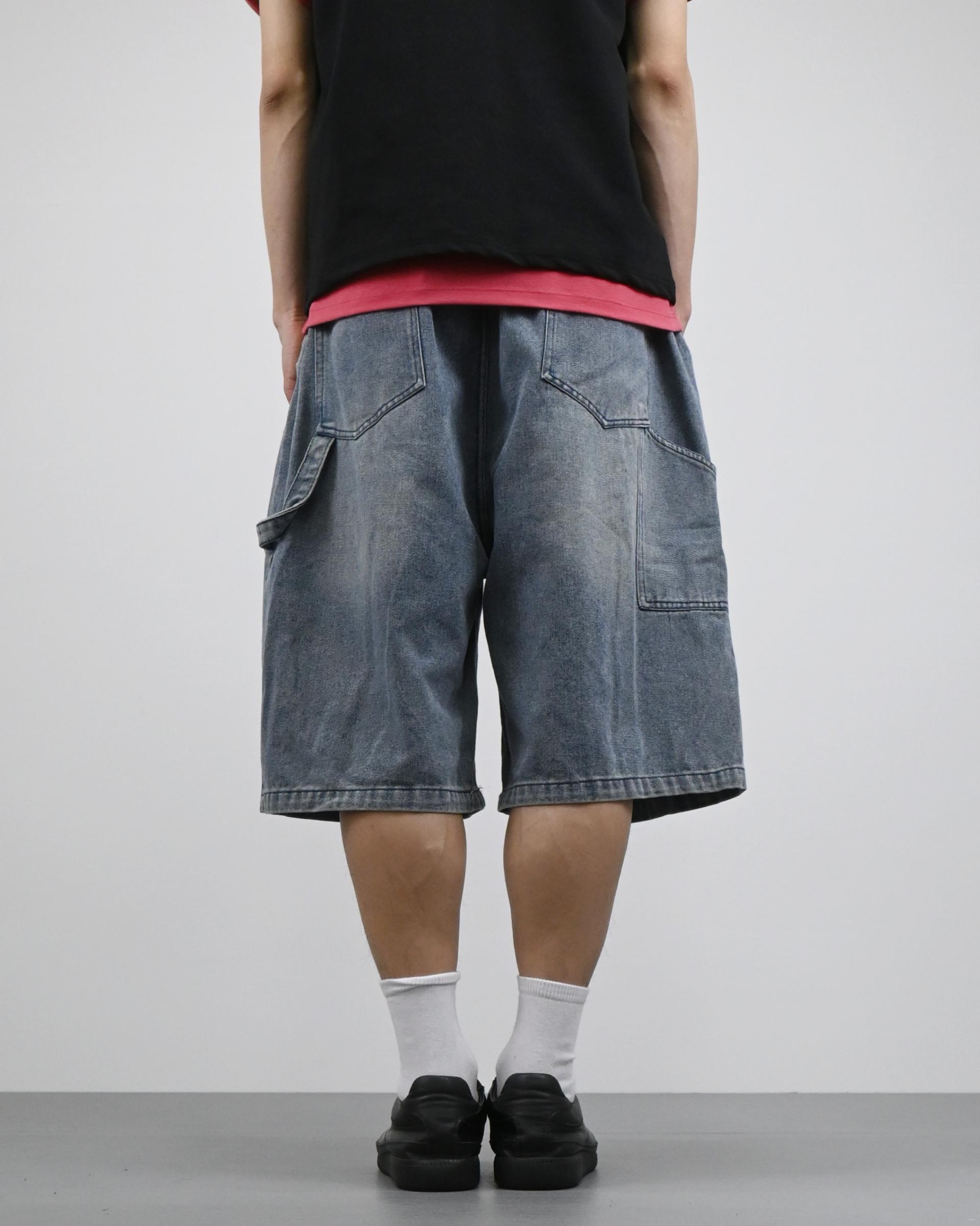 banding vintage carpenter bermuda denim pants