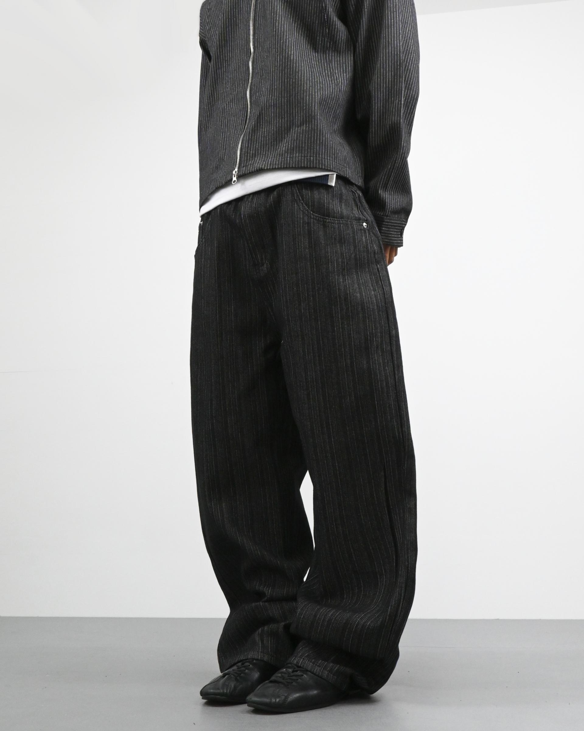 sparkle stripe denim pants