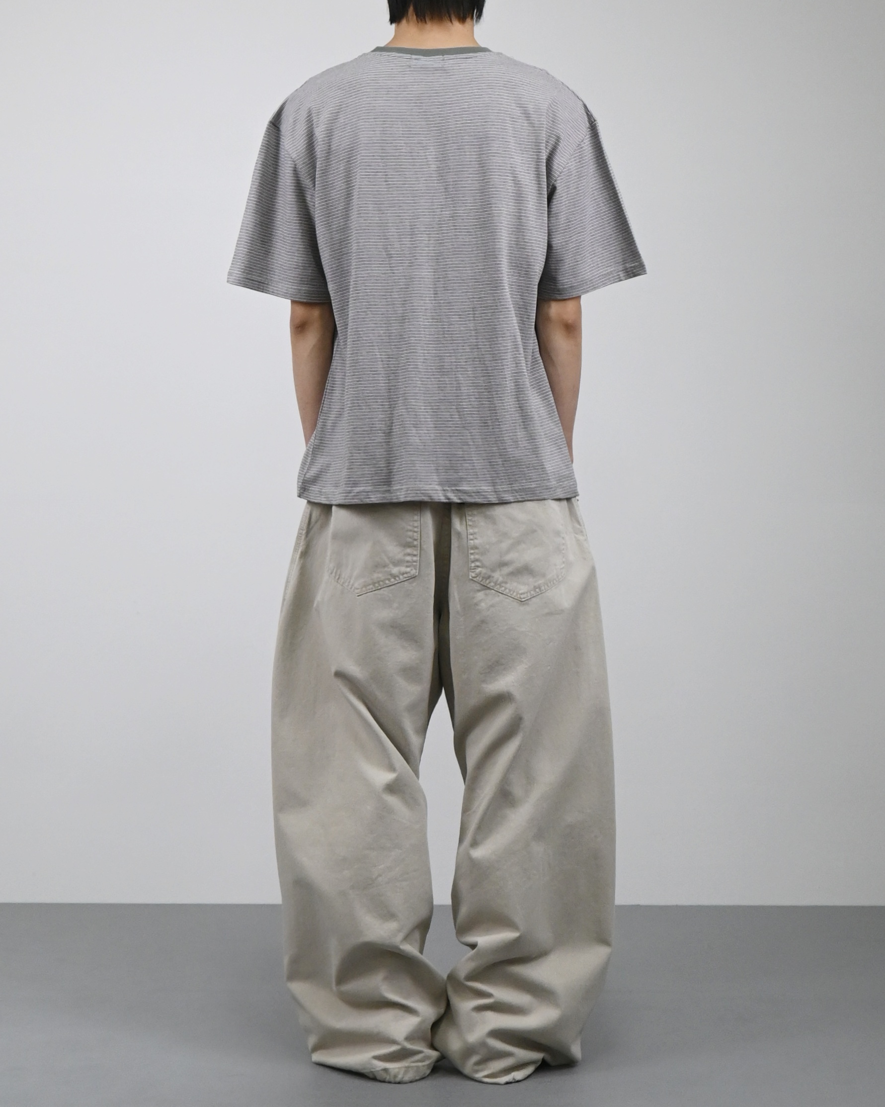 ringer stripe pocket half-t-shirt