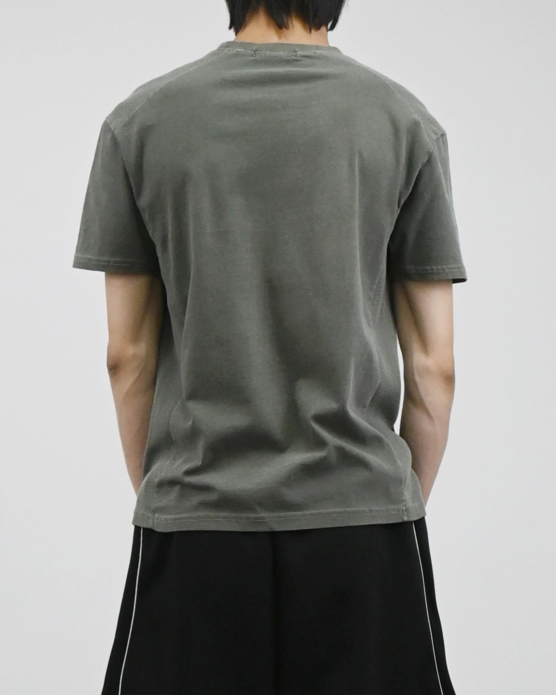 waffle panel pigment half t-shirt