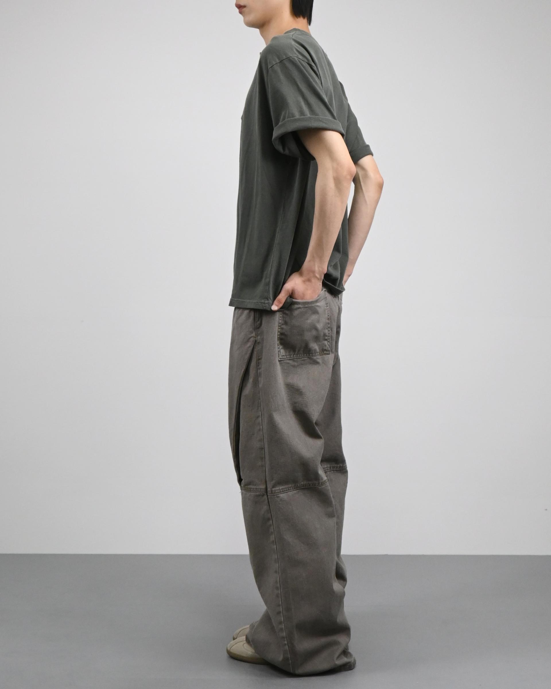 dying henley neck half t-shirt