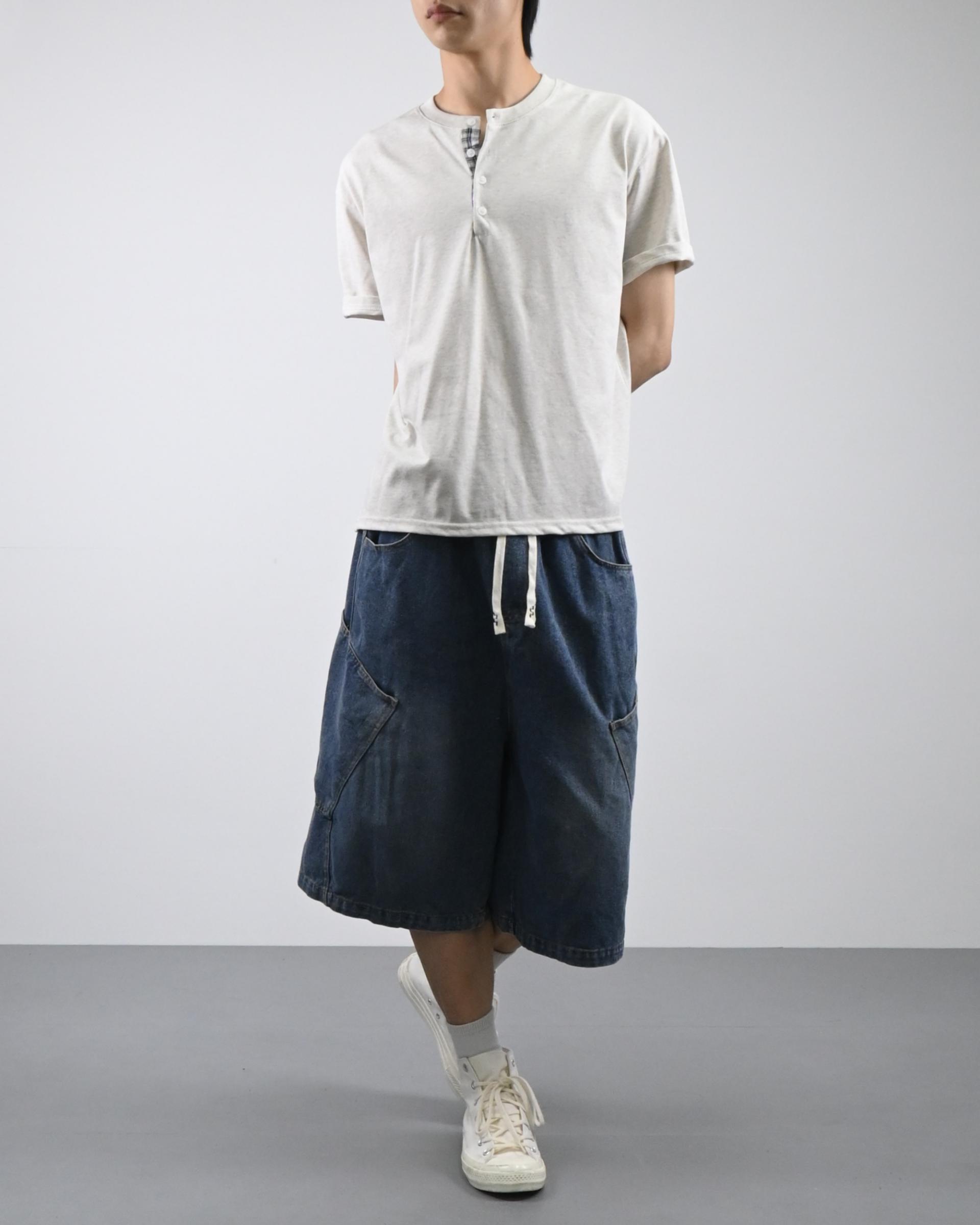 side pocket bermuda denim pants