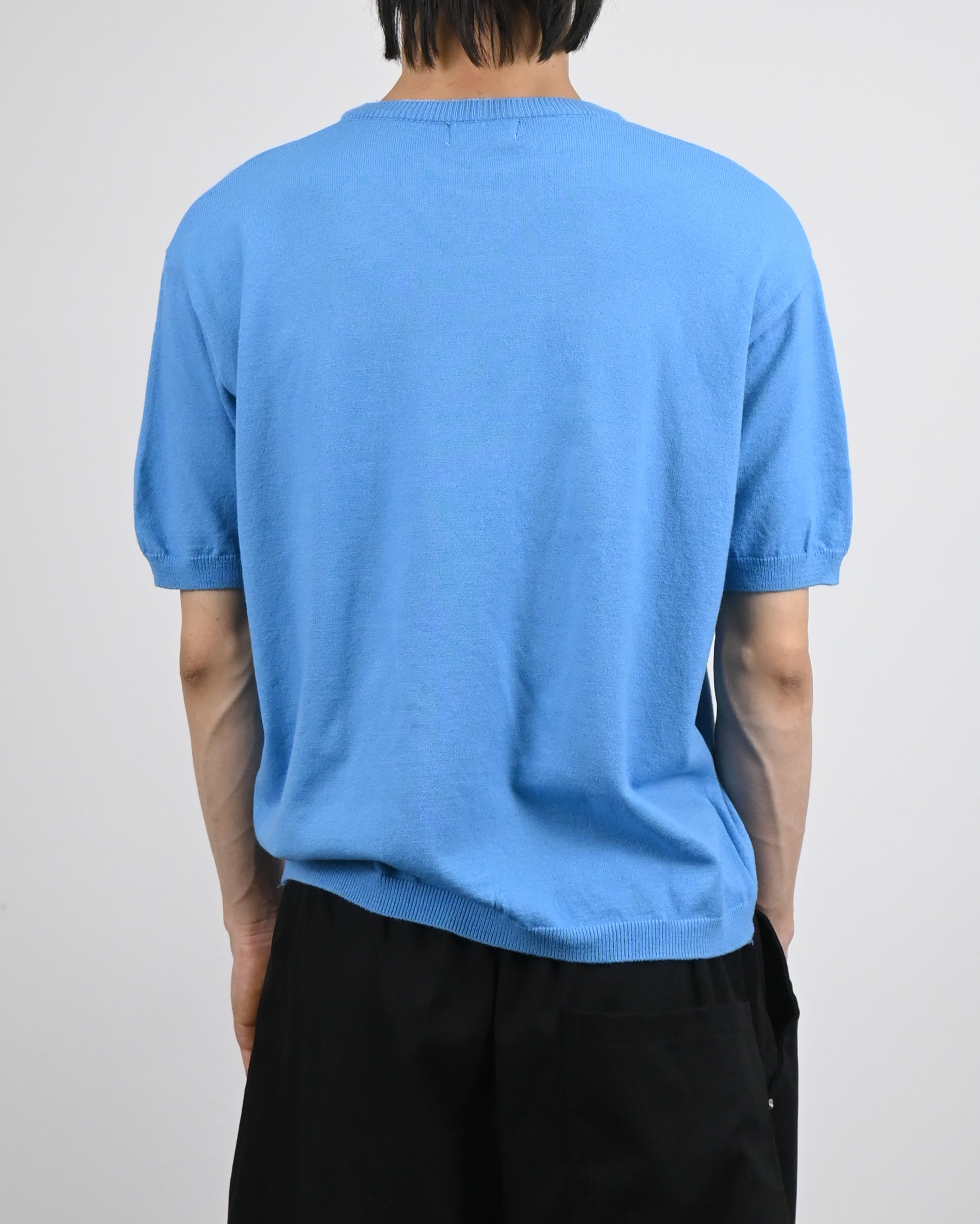 v-neck layered half knit