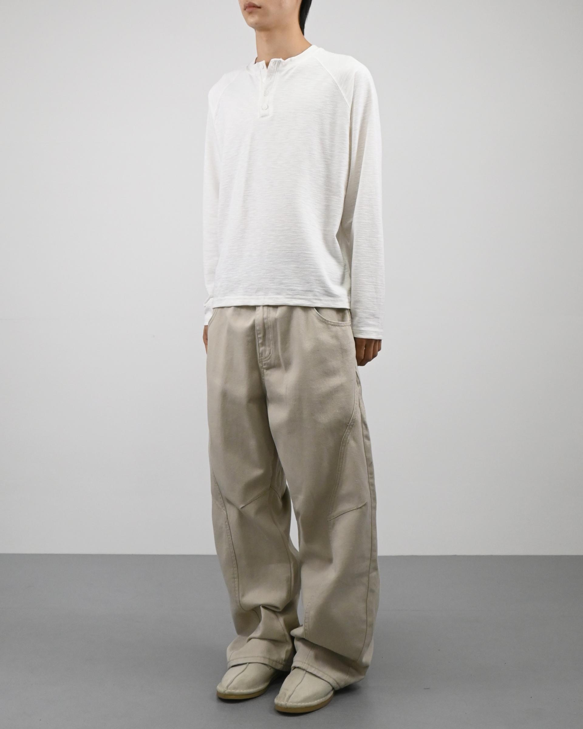 slub raglan henley neck