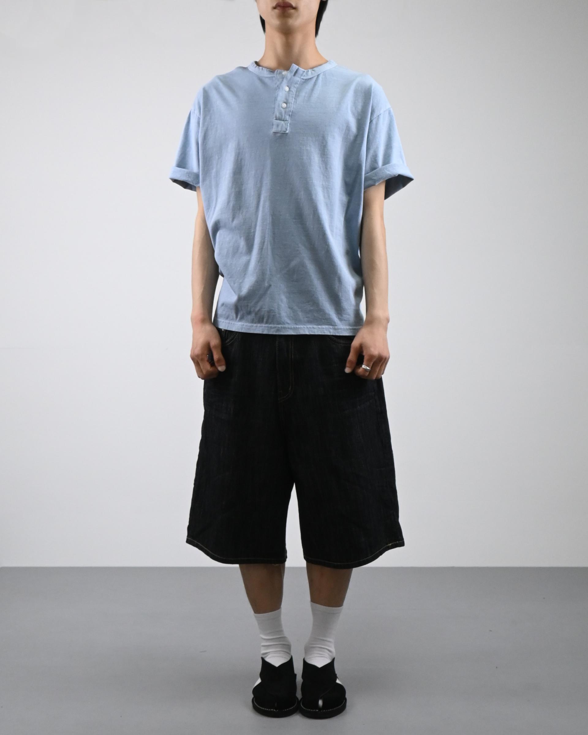 dying henley neck half t-shirt