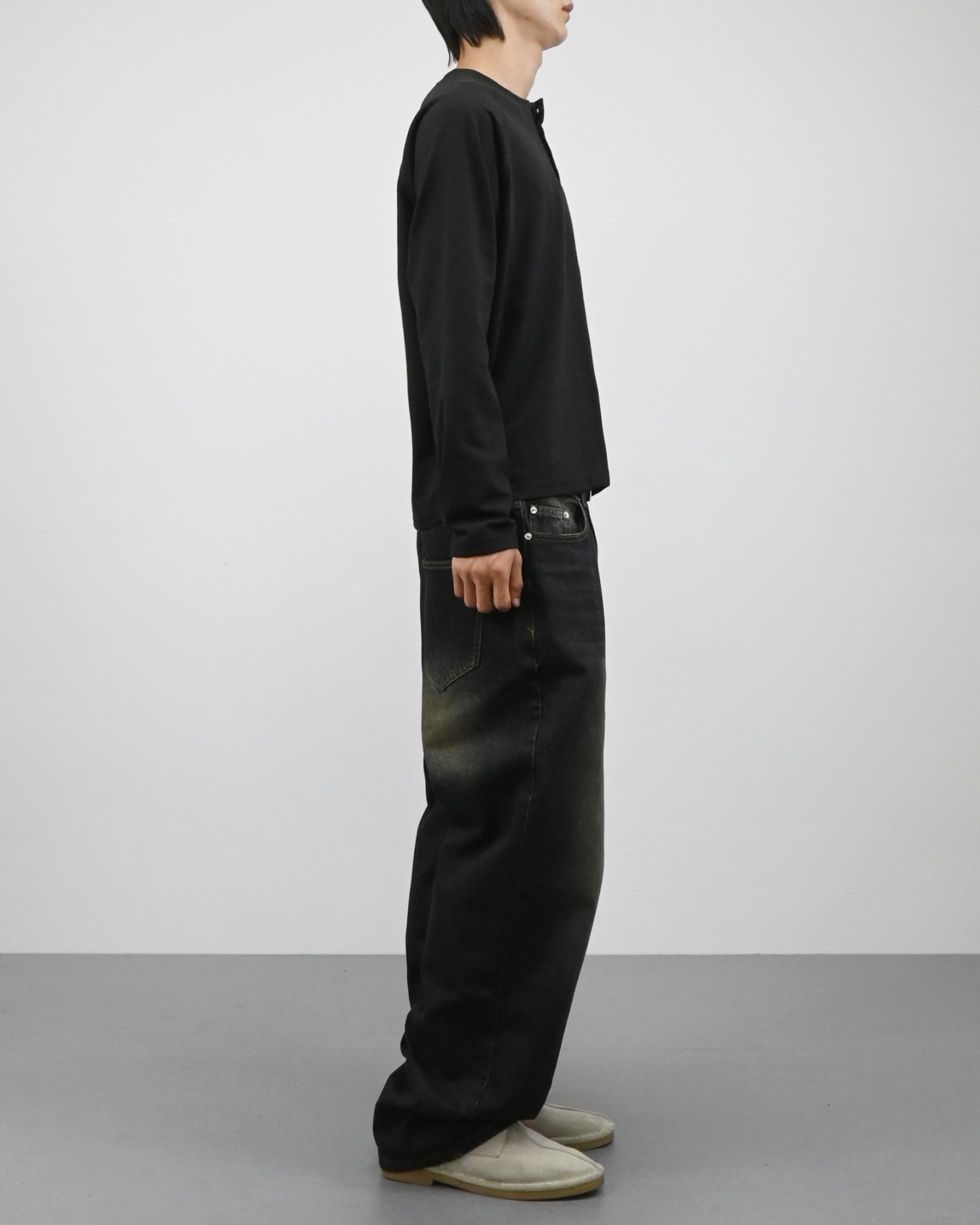 oil vintage curved denim pants