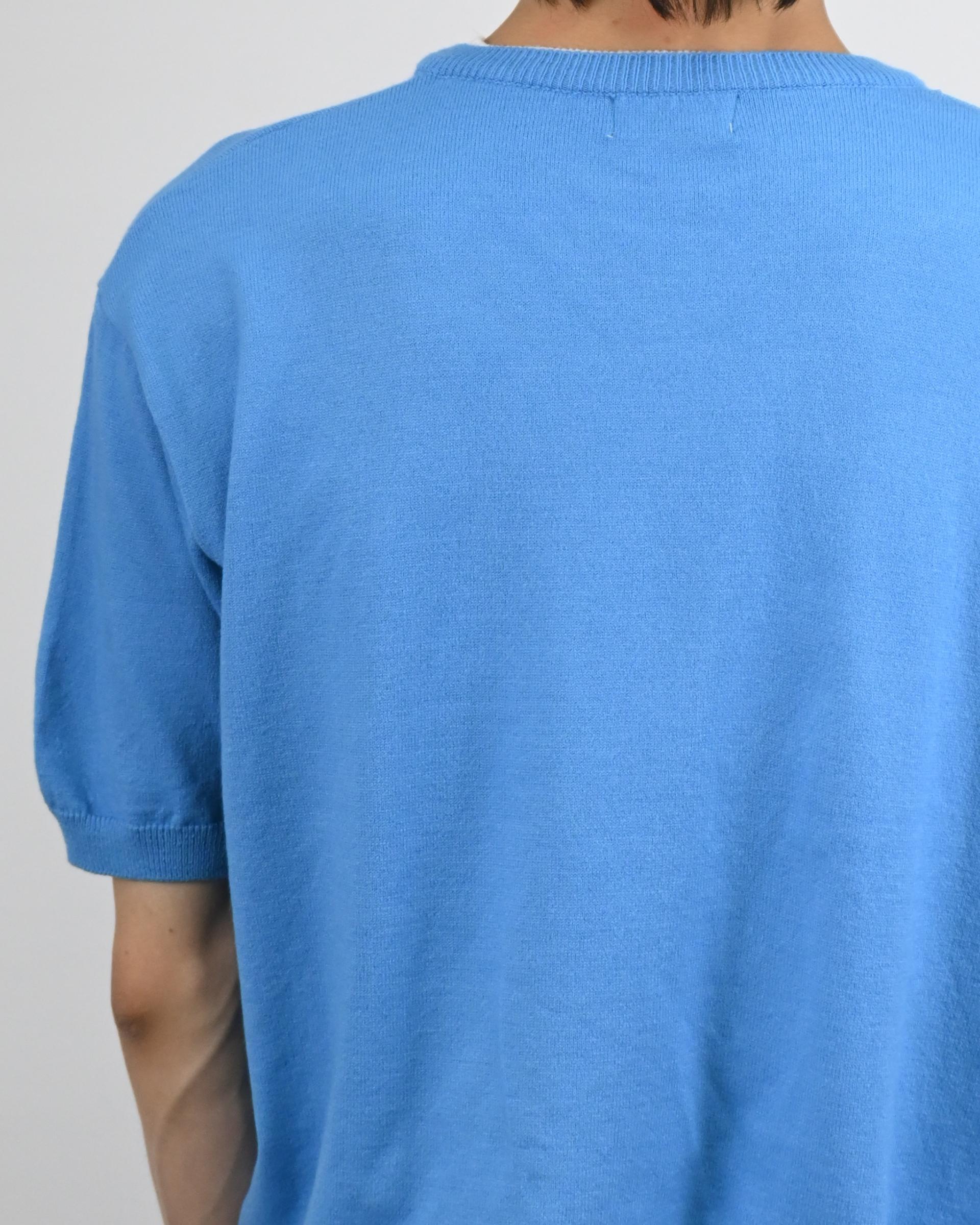 v-neck layered half knit