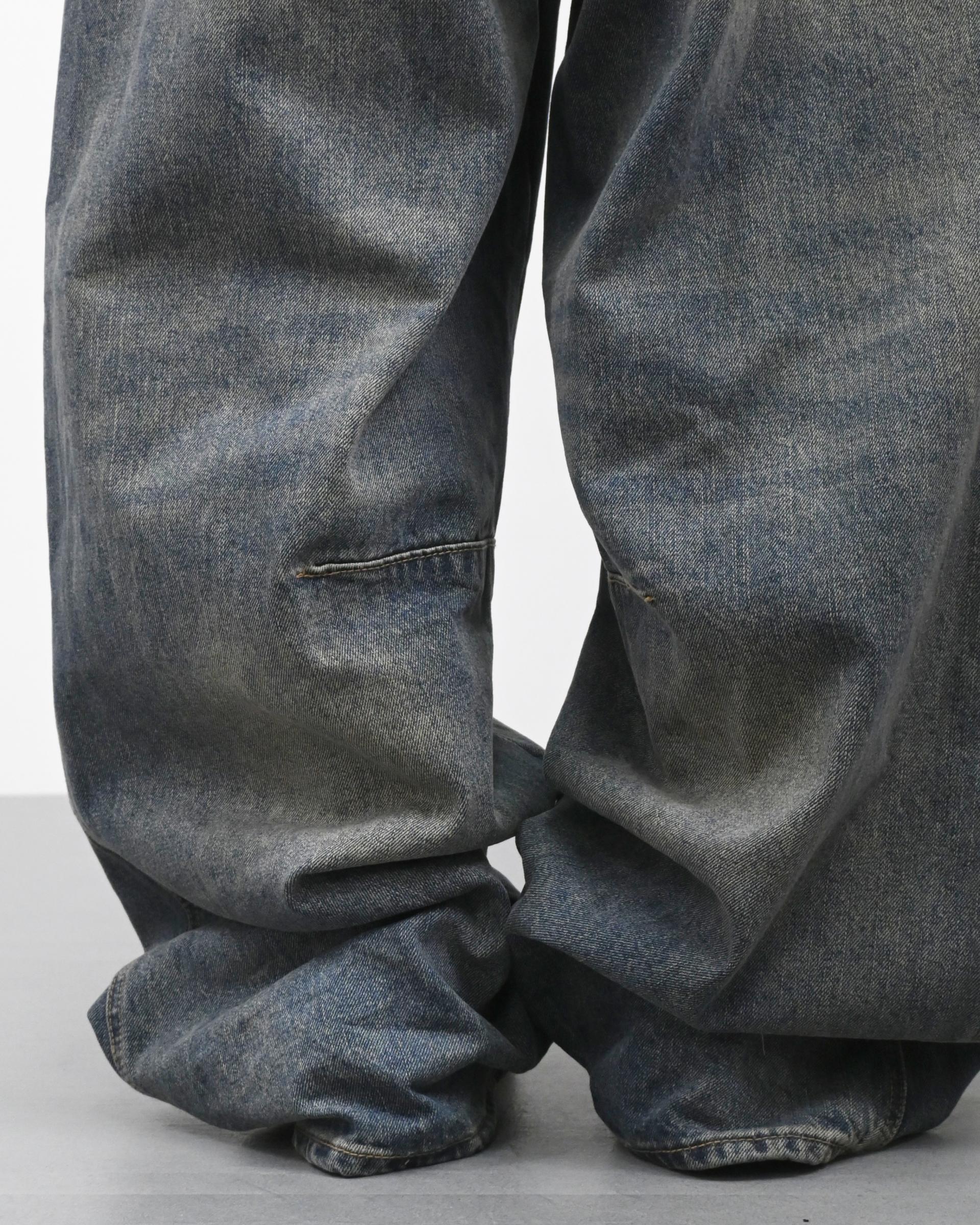 dart balloon denim pants (tin blue)