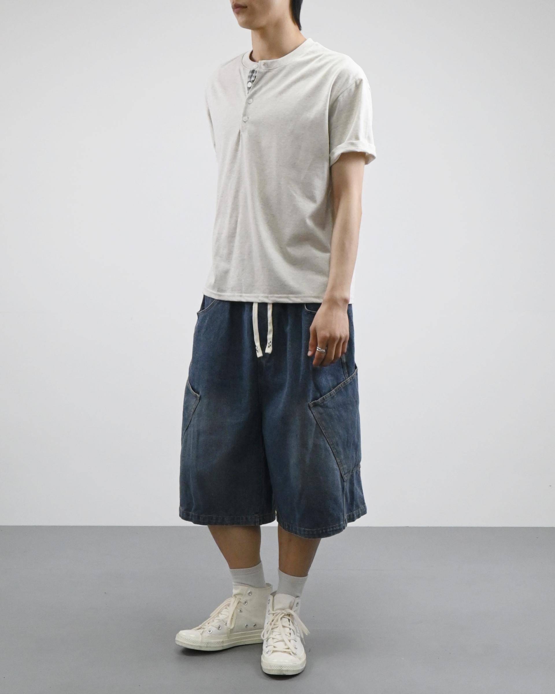 side pocket bermuda denim pants