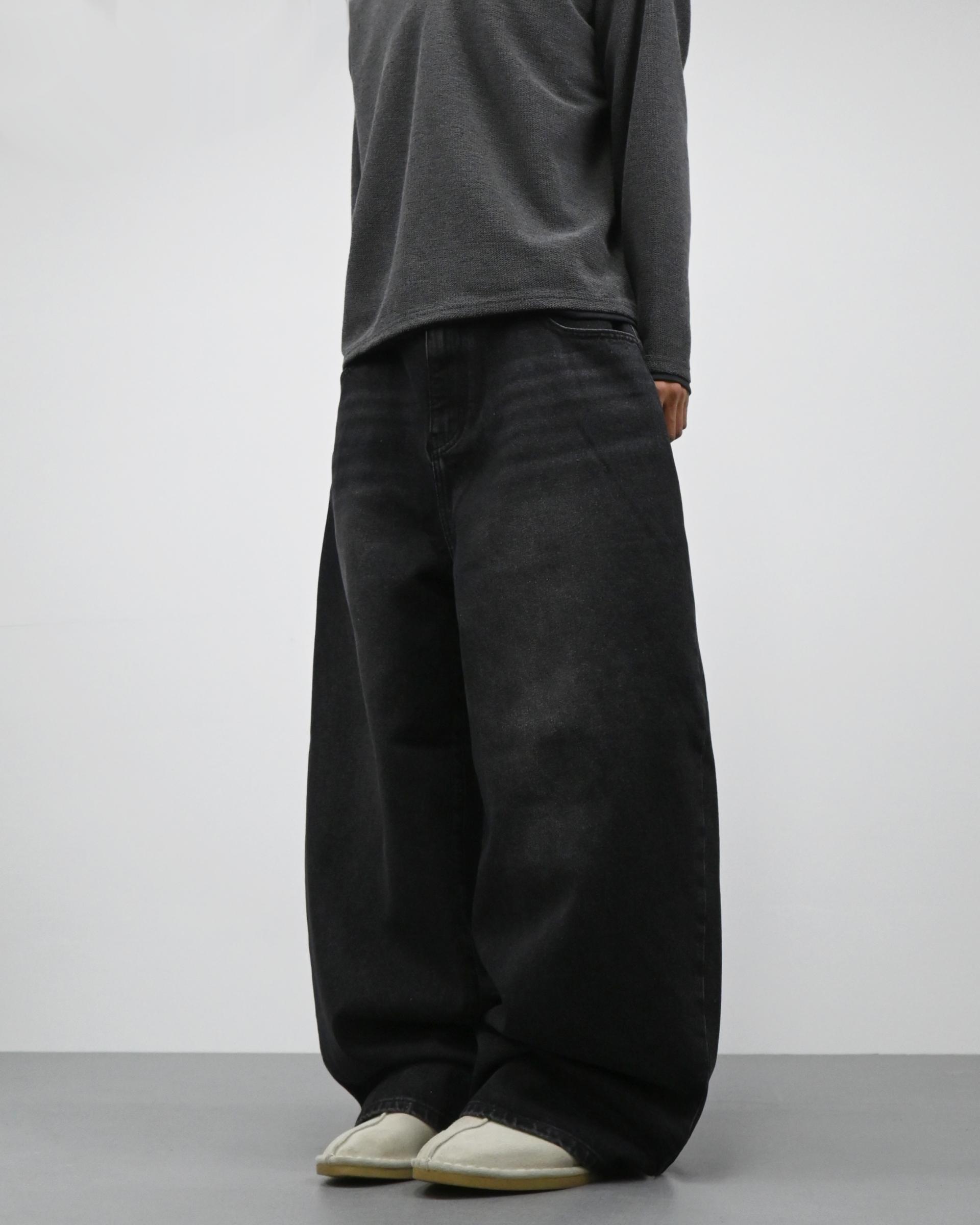 banding balloon denim pants
