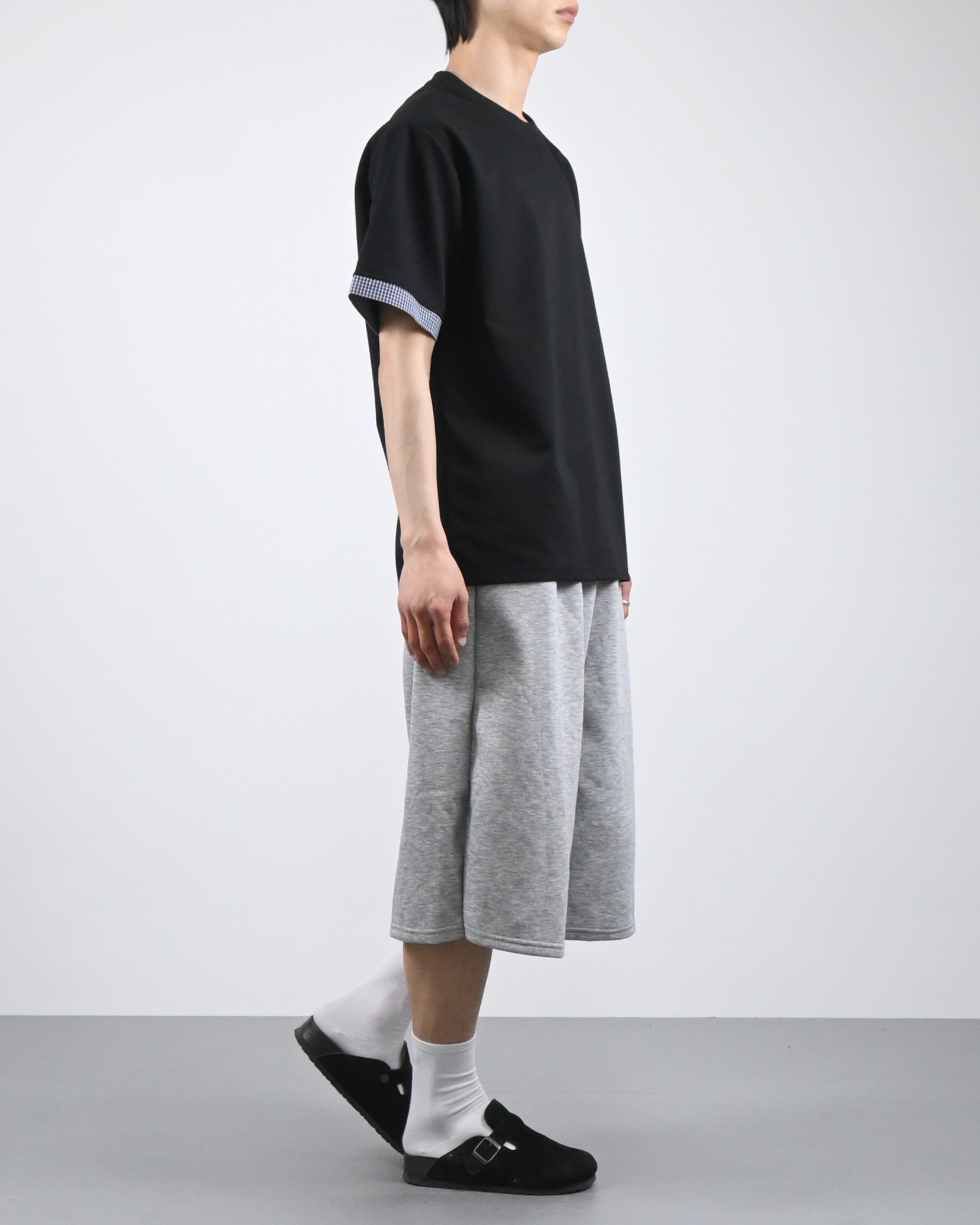 snap bermuda sweatpants