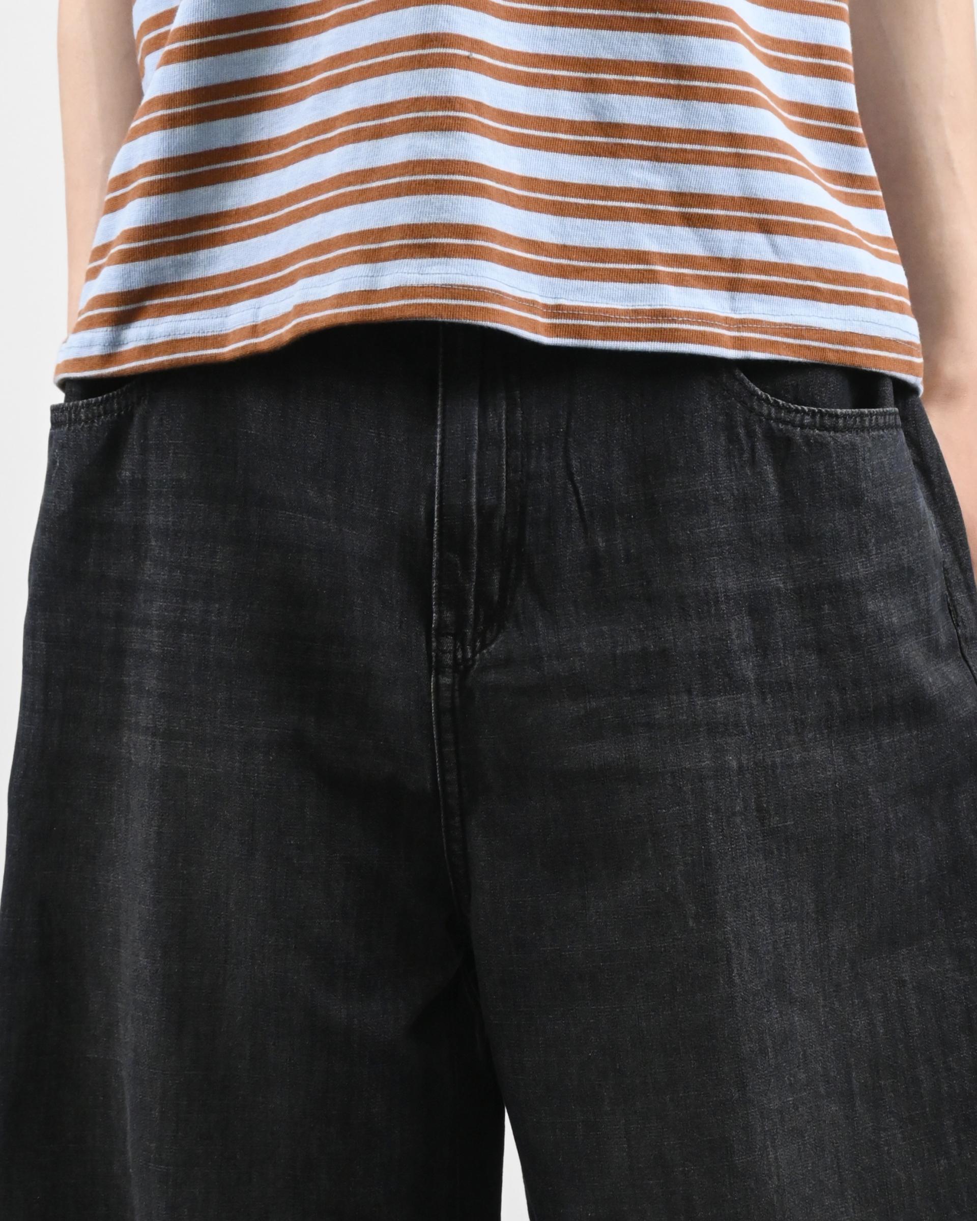 straight linen denim pants