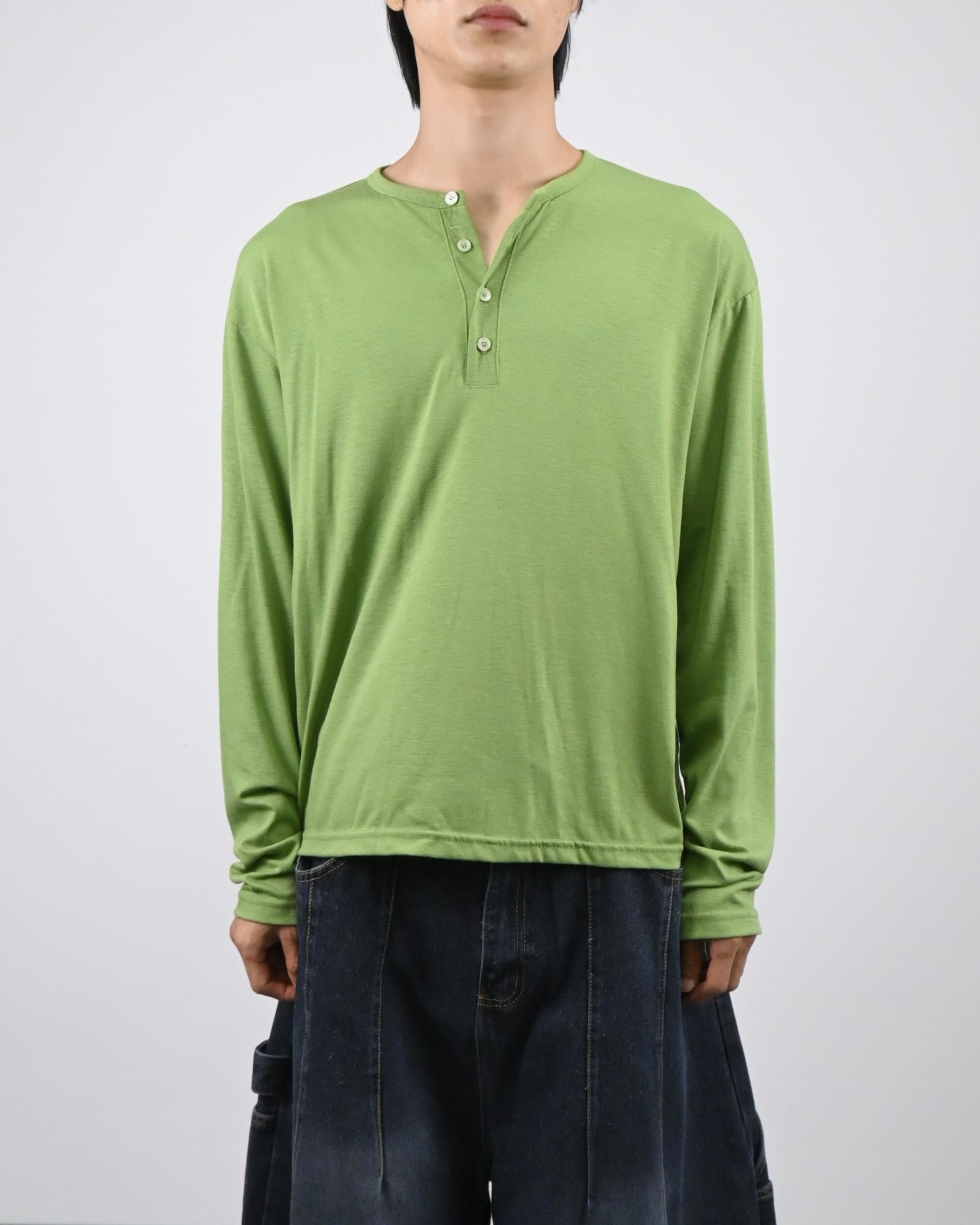 back slit henley neck t-shirts