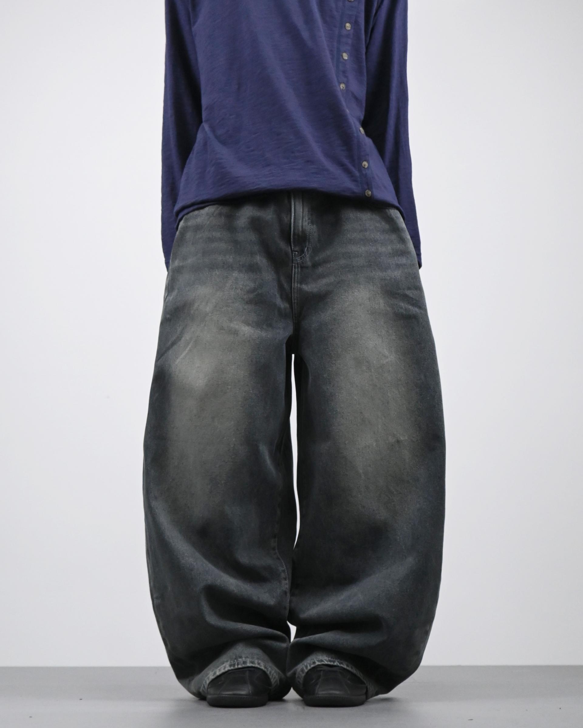 banding balloon denim pants