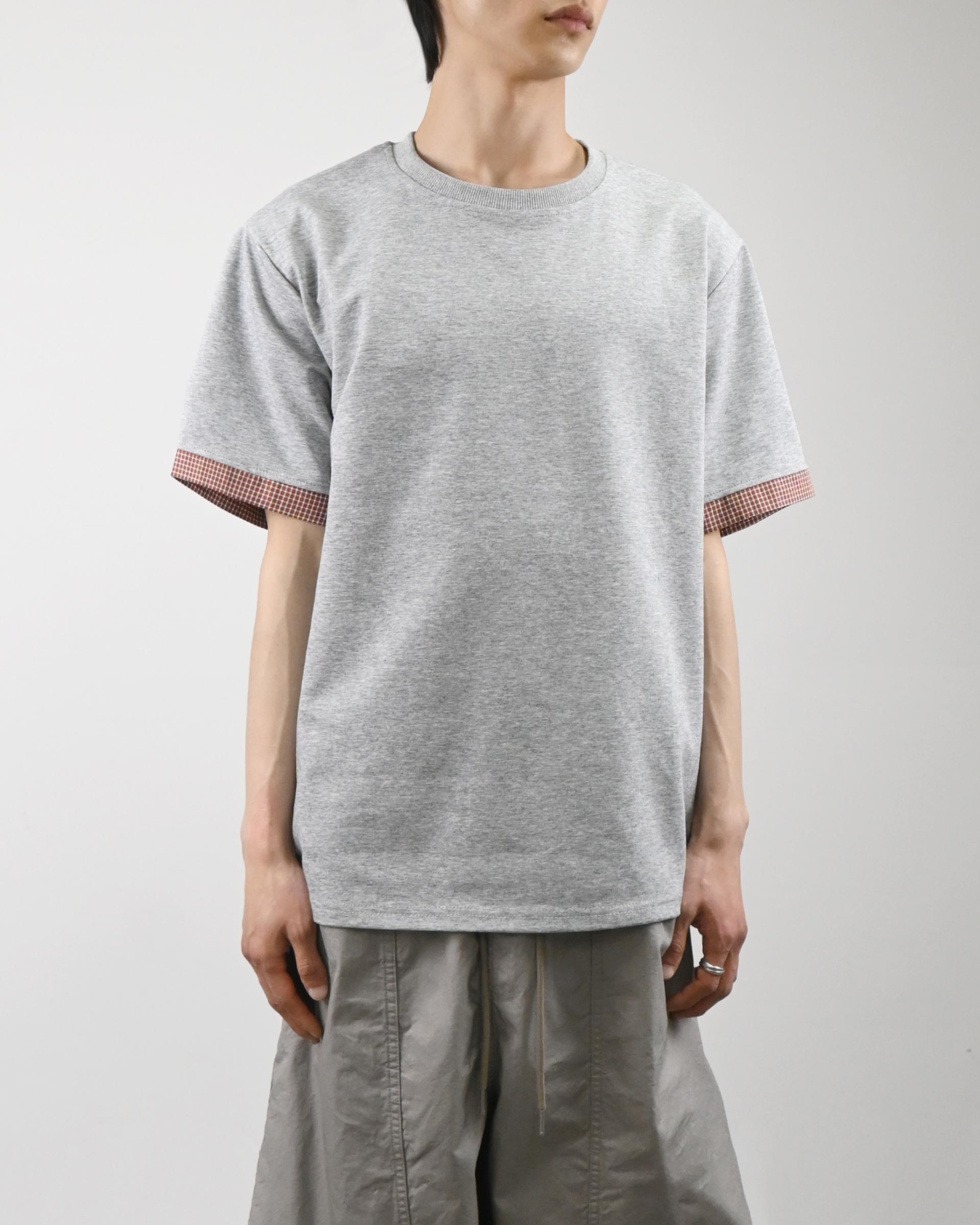 check roll-up half t-shirt