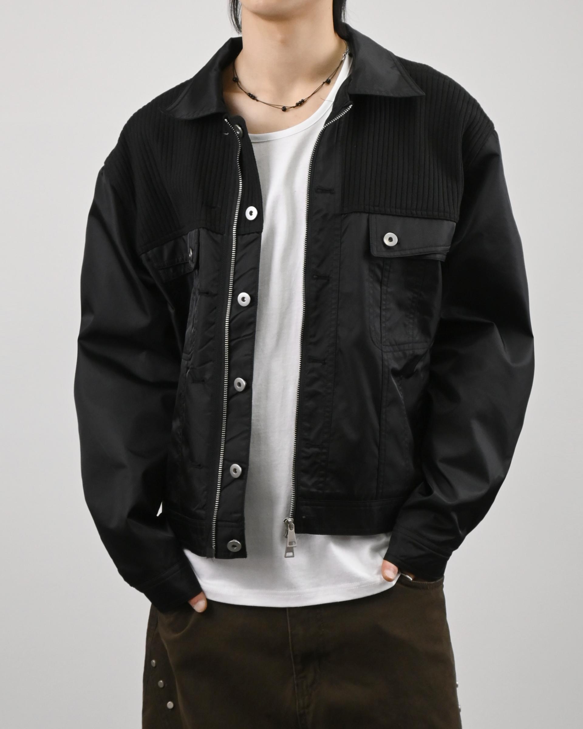 mix trucker crop jacket