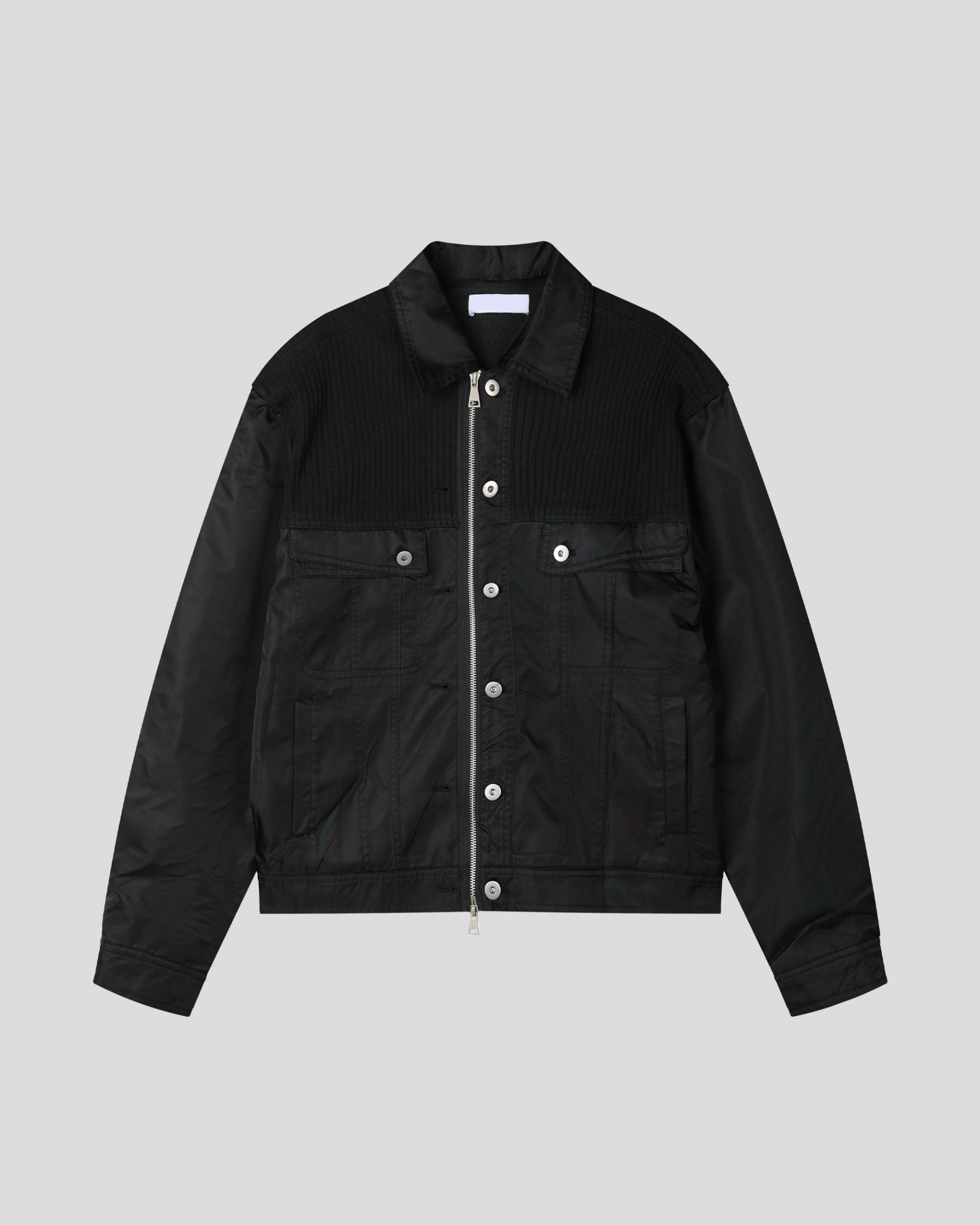 mix trucker crop jacket