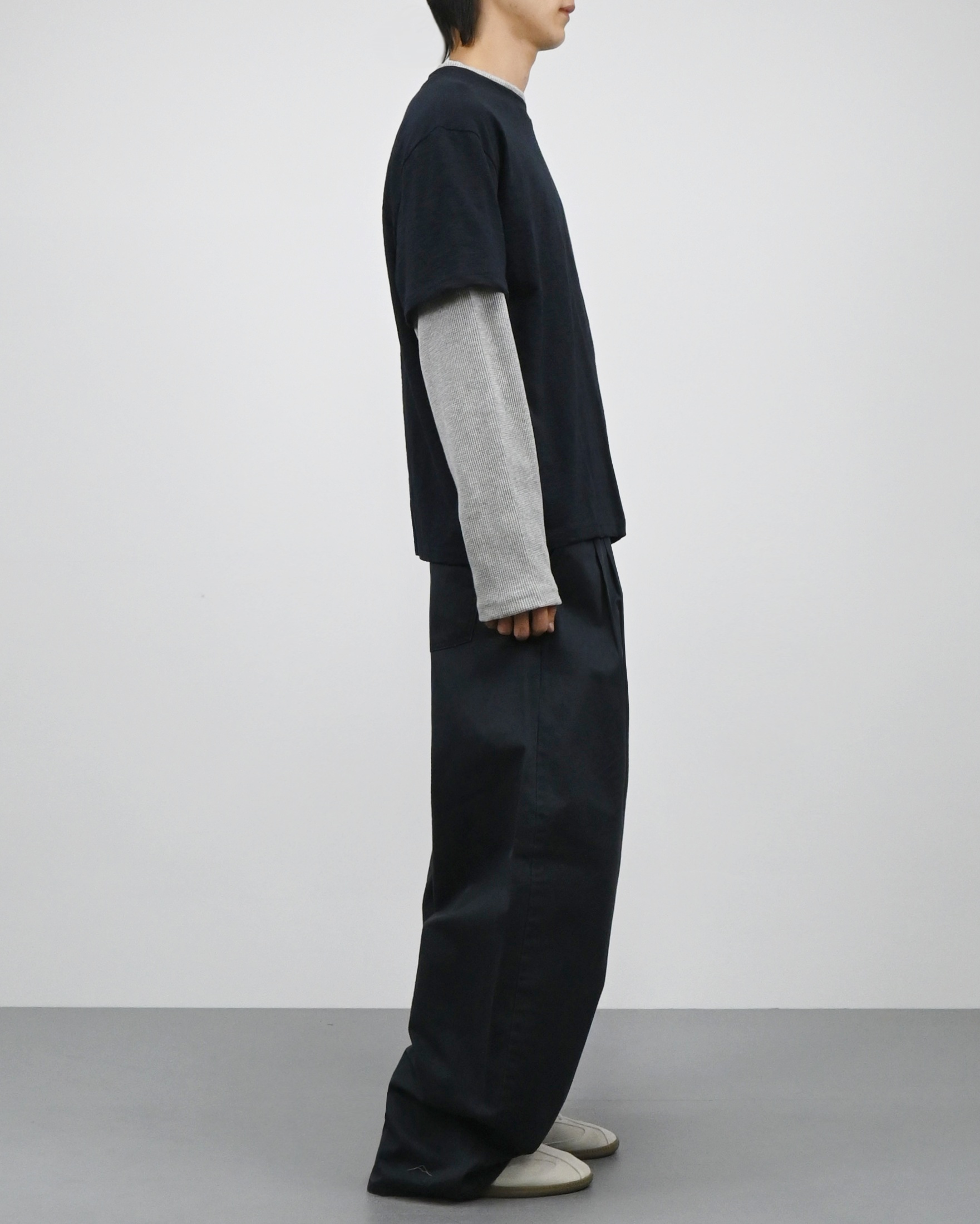 slub waffle layered t-shirt