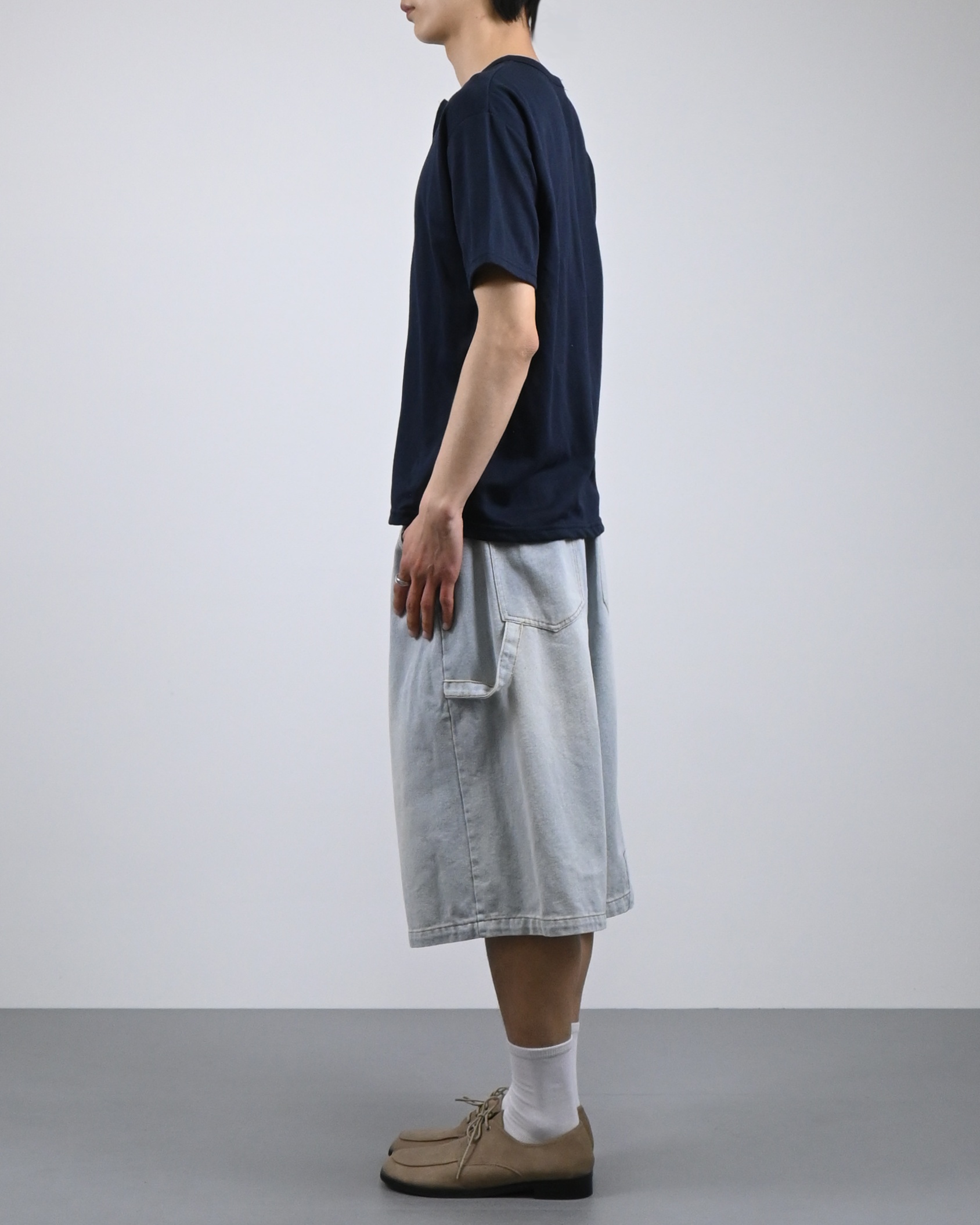banding vintage carpenter bermuda denim pants