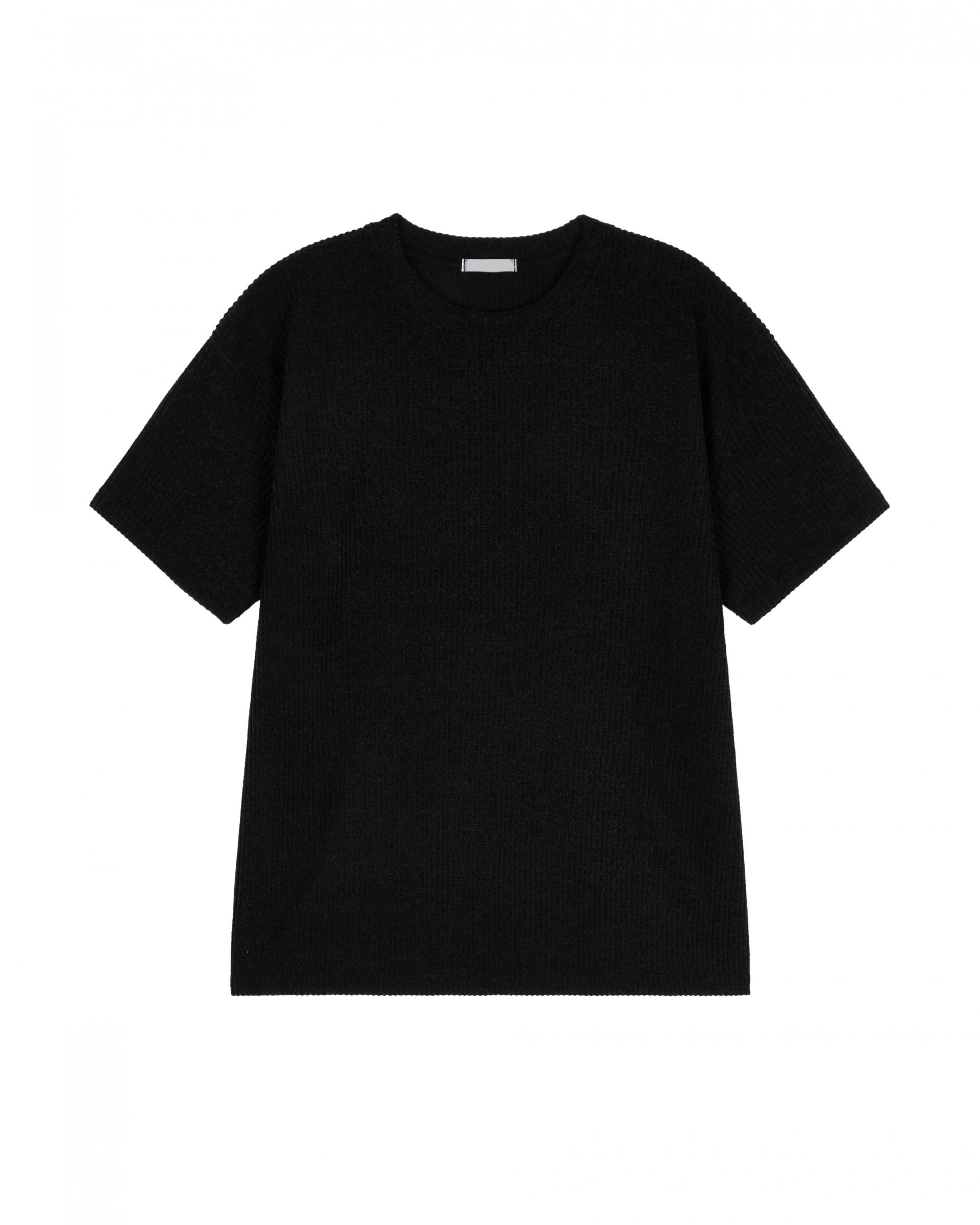 two tone ribbed half-t-shirt