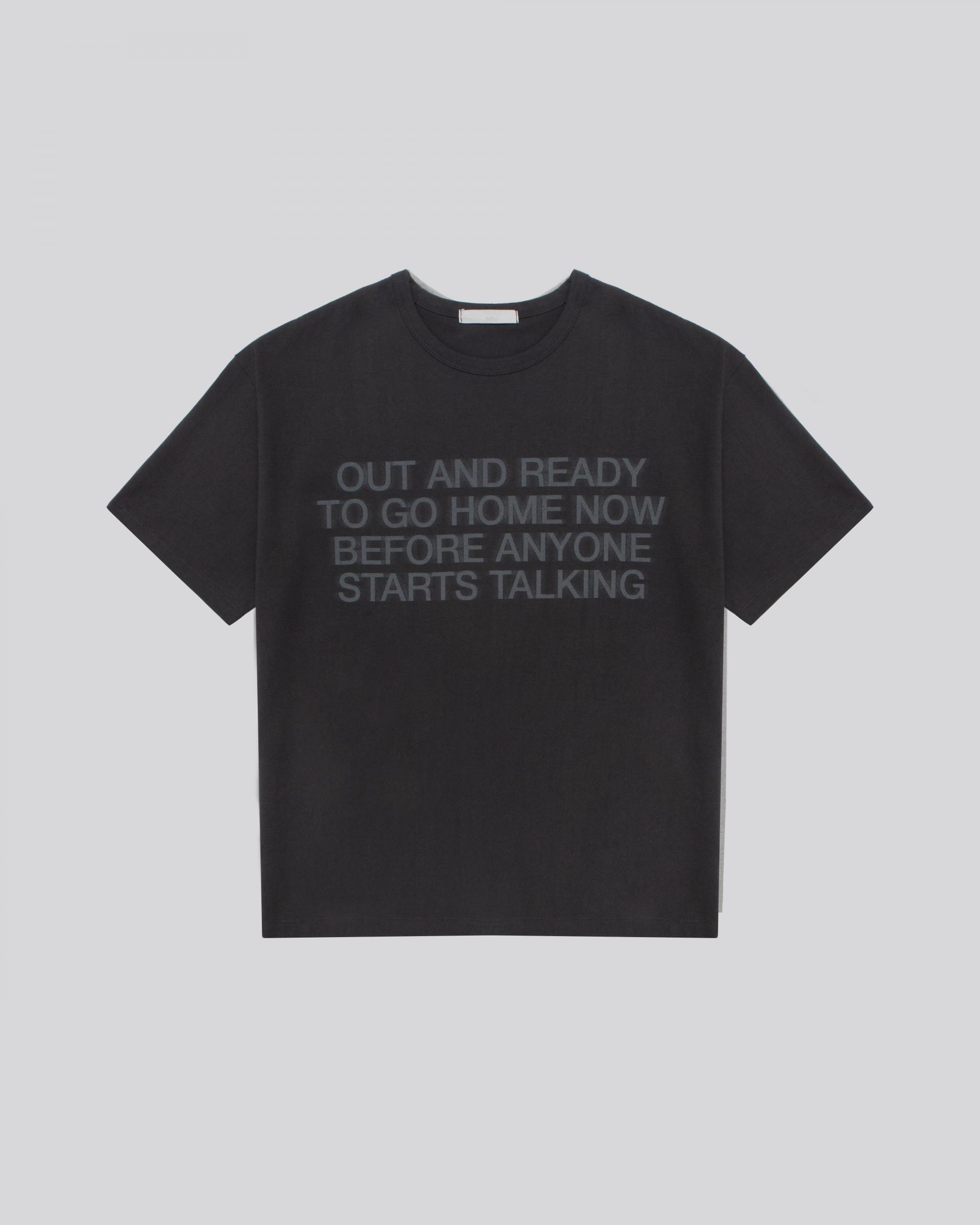 blur lettering half t-shirt